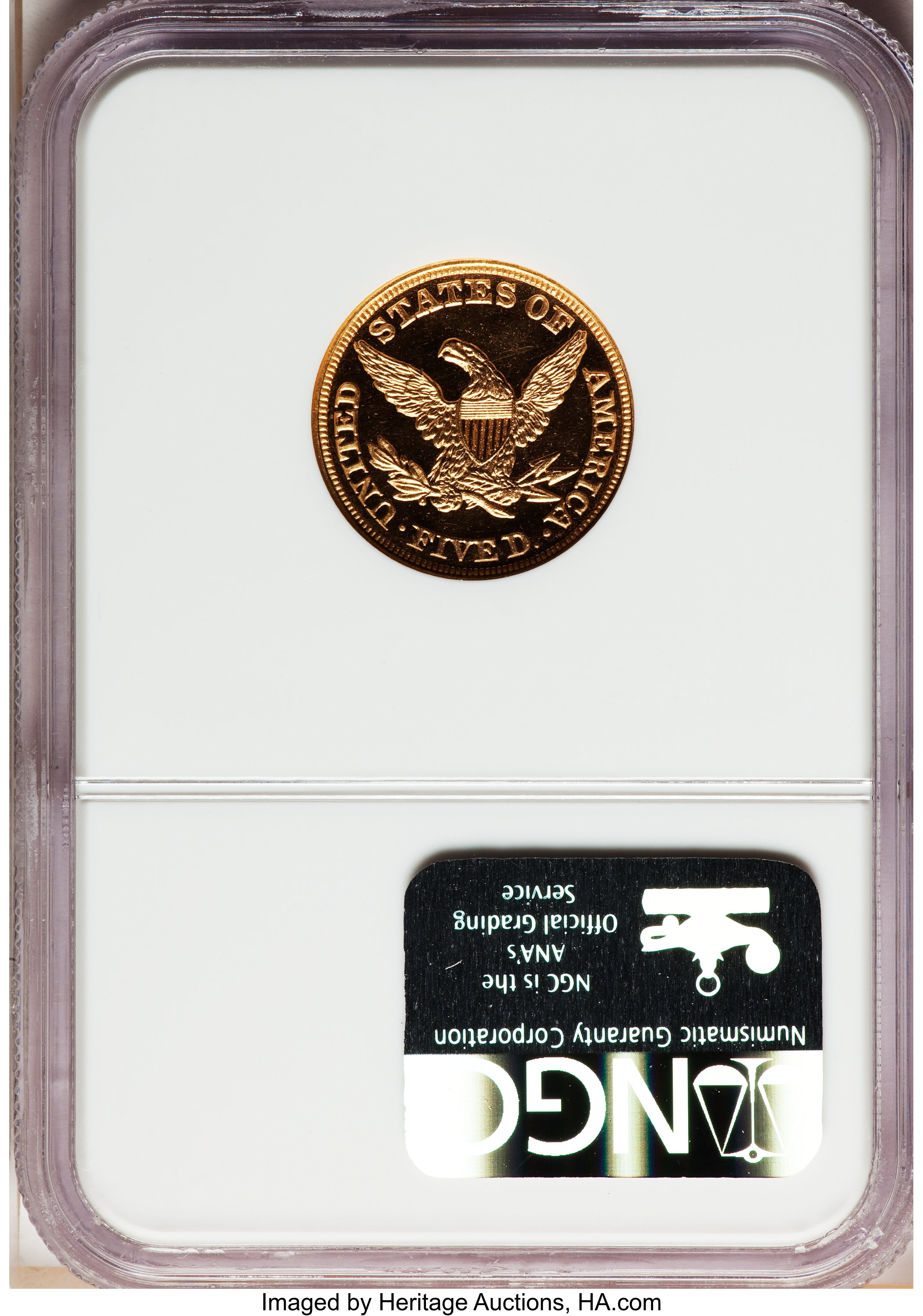 image for: 1865 $5 PR65 Ultra Cameo NGC....