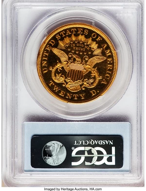 image for: 1867 $20 PR64 Deep Cameo PCGS. CAC....
