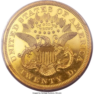 image for: 1867 $20 PR64 Deep Cameo PCGS. CAC....