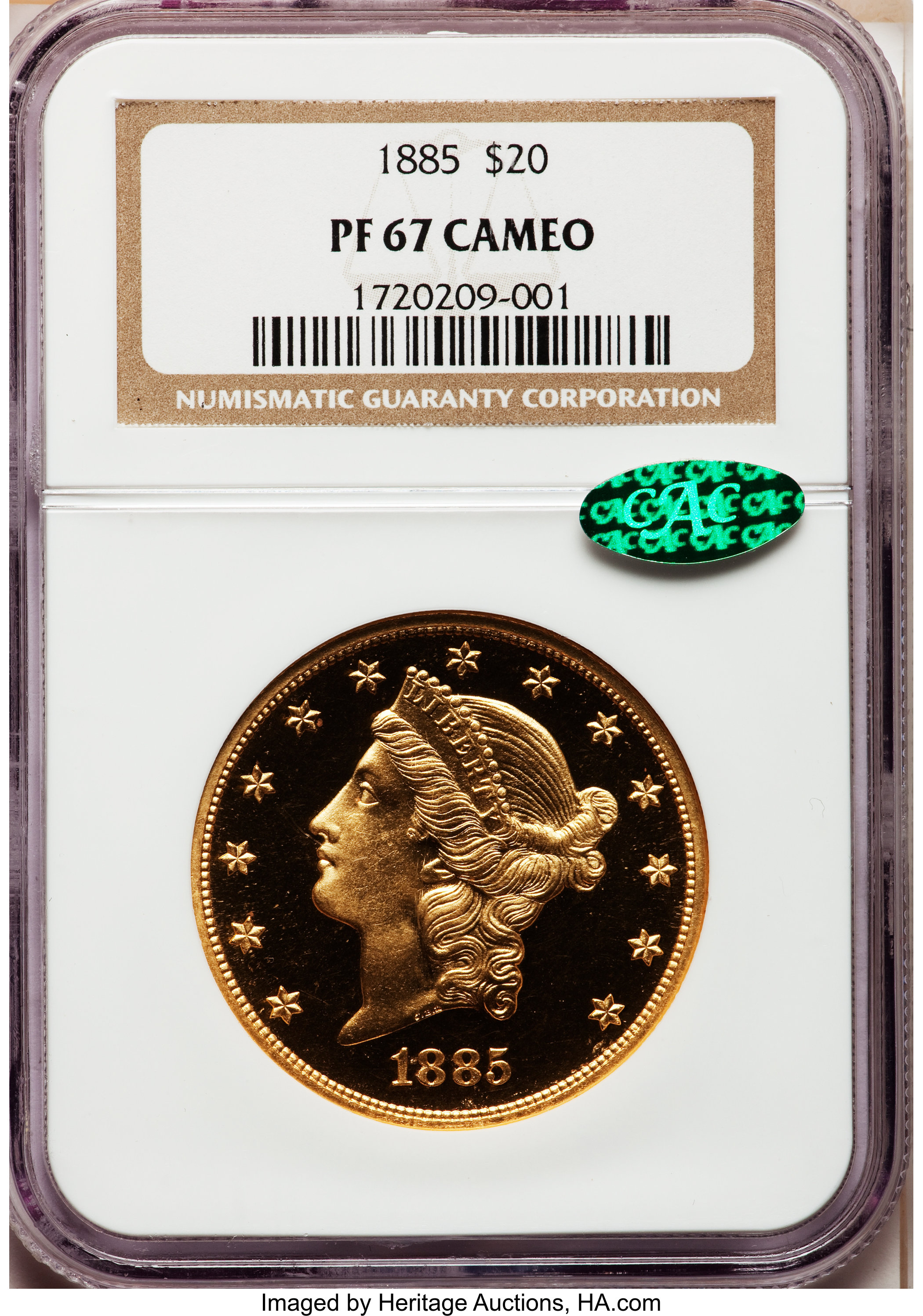 image for: 1885 $20 PR67 Cameo NGC. CAC....