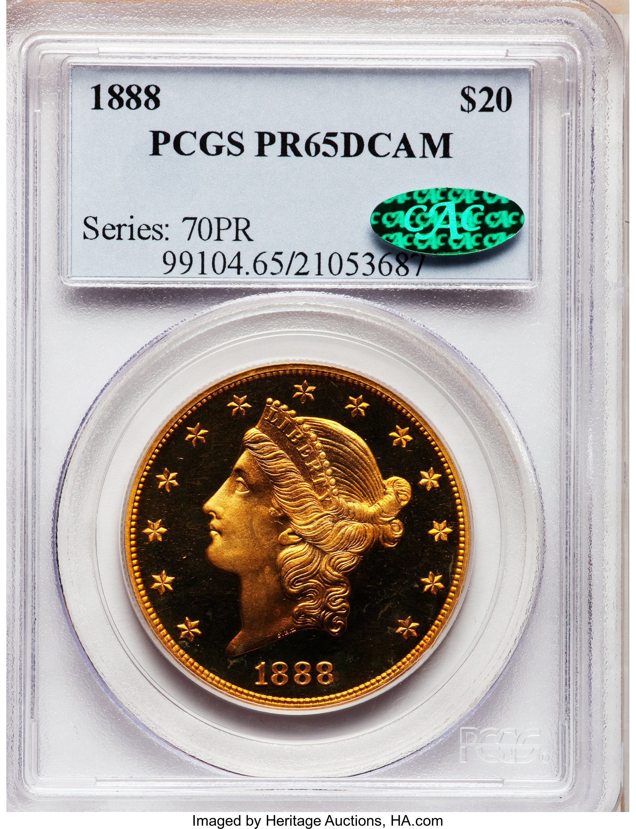 image for: 1888 $20 PR65 Deep Cameo PCGS. CAC....