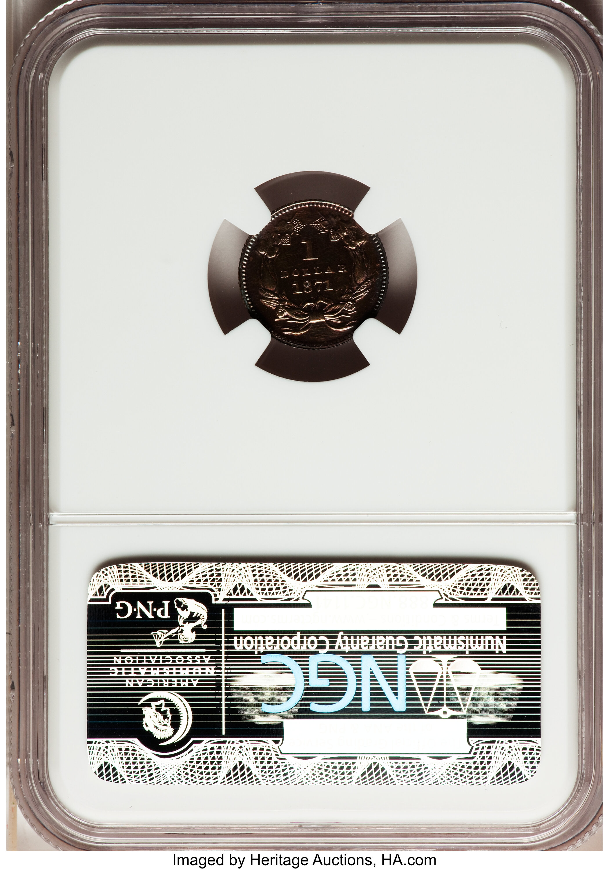 image for: 1871 G$1 Gold Dollar, Judd-1161, Pollock-1303, R.8, PR64 Brown NGC....