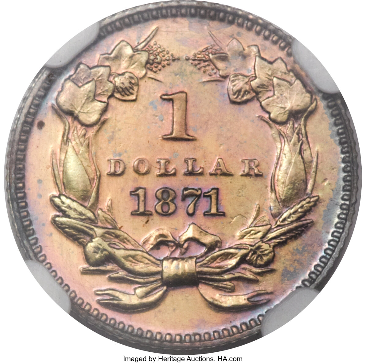 image for: 1871 G$1 Gold Dollar, Judd-1161, Pollock-1303, R.8, PR64 Brown NGC....