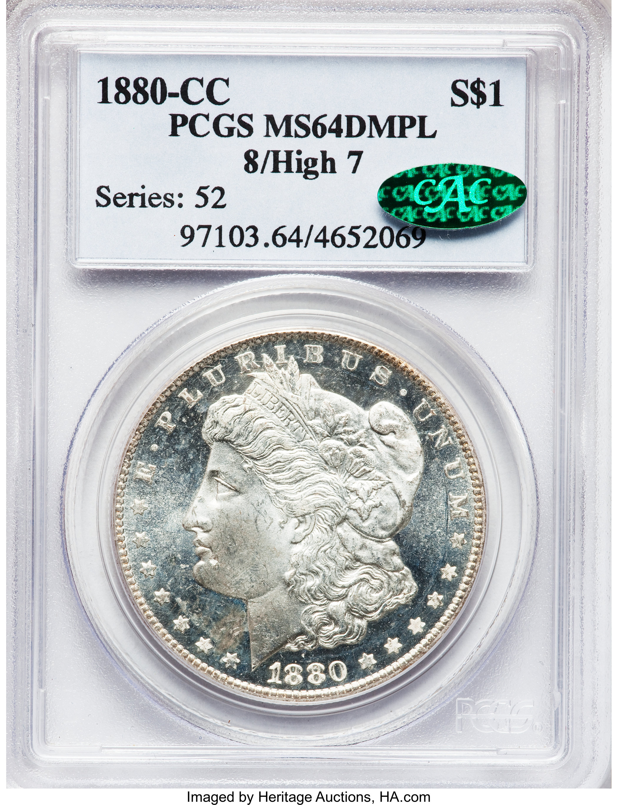1880-CC $1  8/High 7 MS DMPL MS64 DMPL thumbnail 26