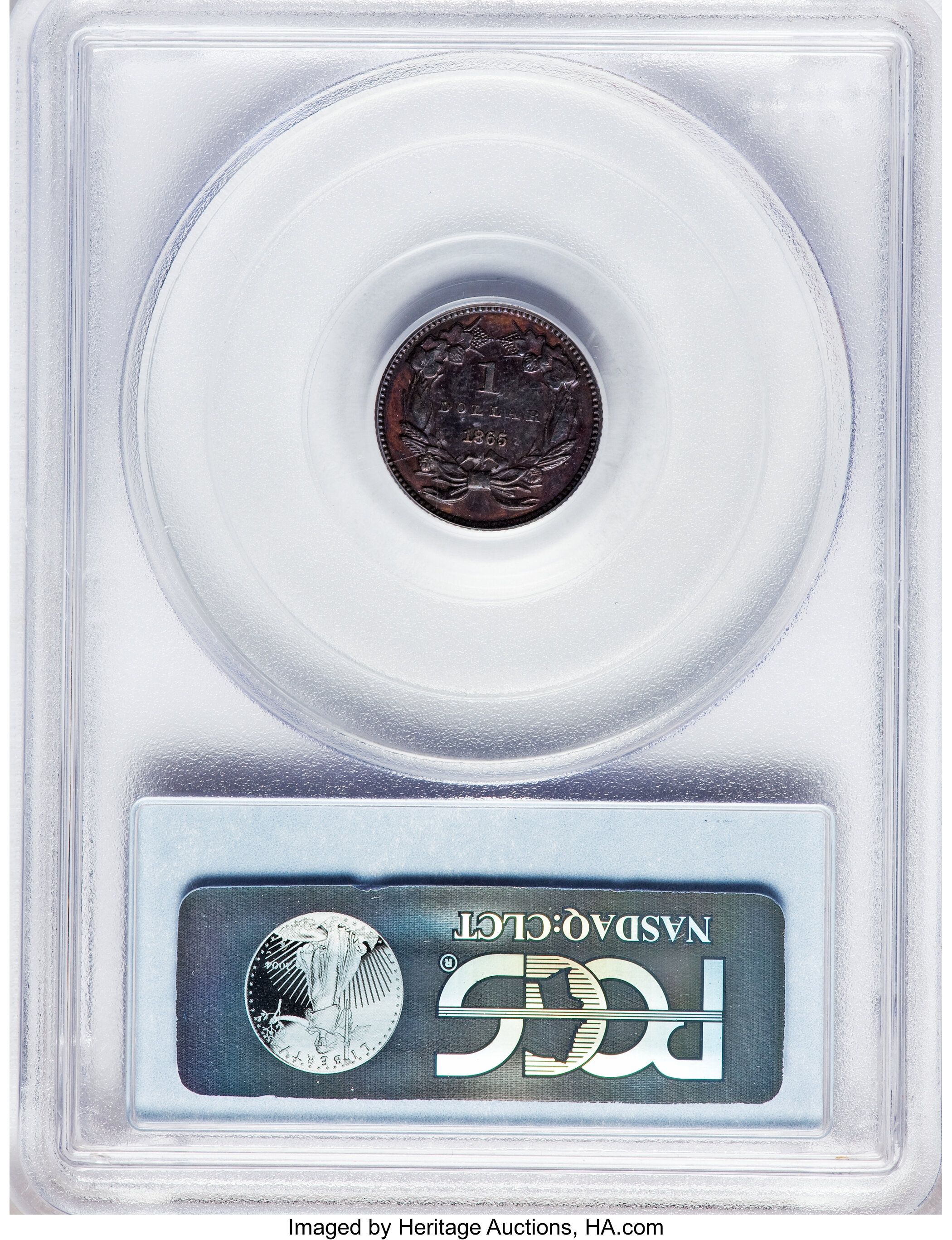 image for: 1865 G$1 Gold Dollar, Judd-438, Pollock-511, Low R.7, PR63 Brown PCGS....