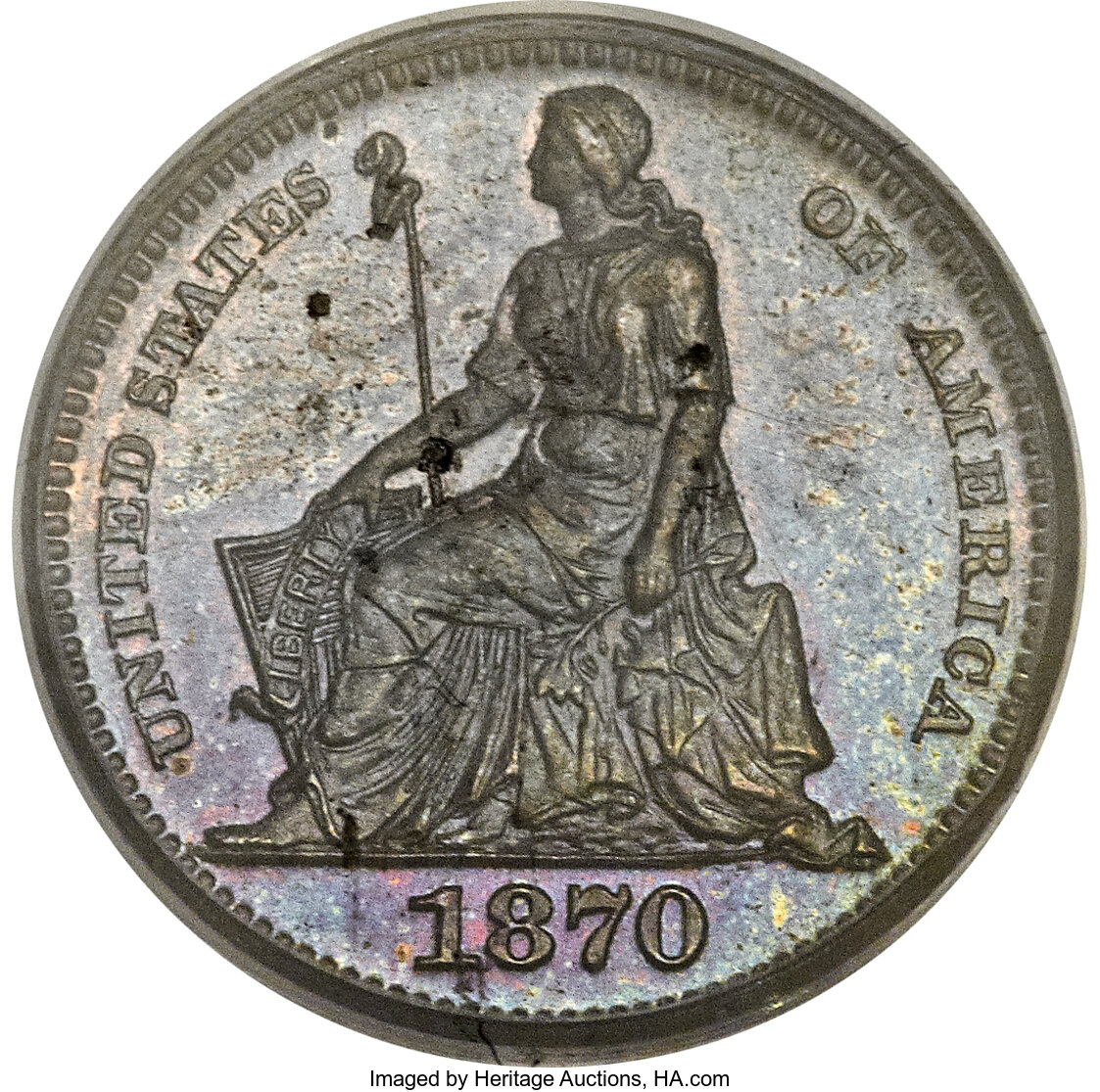 image for: 1870 H10C Standard Silver Half Dime, Judd-812, Pollock-900, Low R.7, PR64 Brown PCGS....