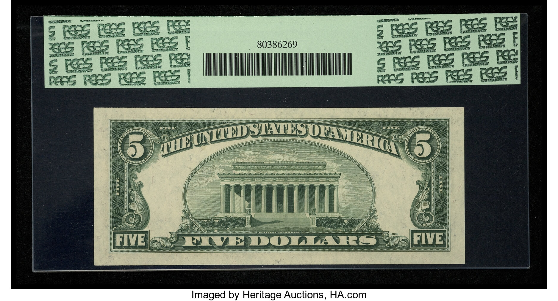 image for: Fr. 1961-B* $5 1950 Wide 1 Federal Reserve Note. PCGS Gem New 66PPQ....