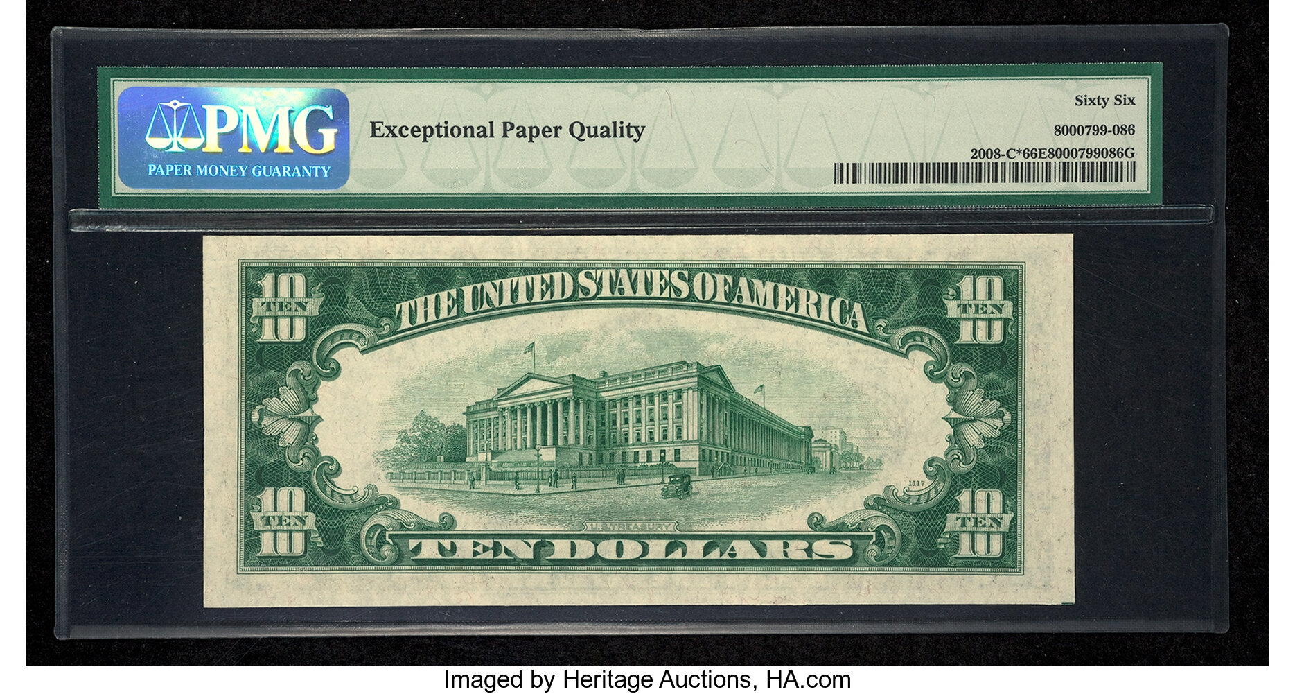 image for: Fr. 2008-C* $10 1934C Federal Reserve Note. PMG Gem Uncirculated 66 EPQ....