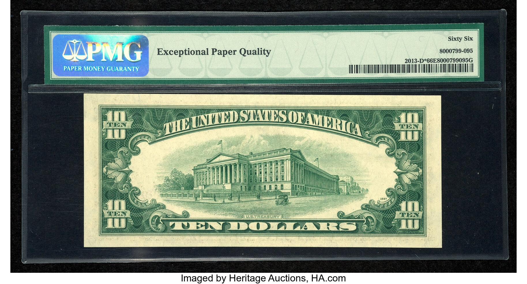 image for: Fr. 2013-D* $10 1950C Federal Reserve Star Note. PMG Gem Uncirculated 66 EPQ....