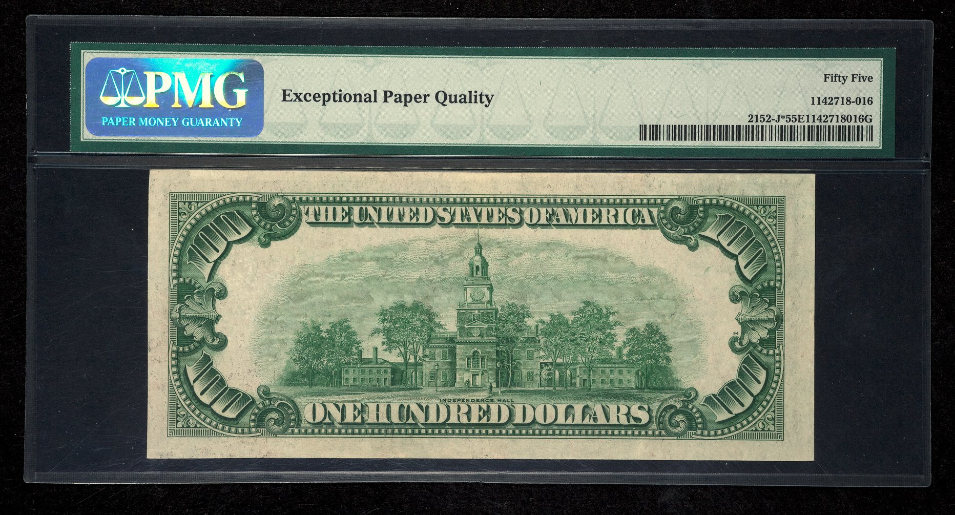 image for: Fr. 2152-J* $100 1934 Dark Green Seal Federal Reserve Star Note. PMG About Uncirculated 55 EPQ....
