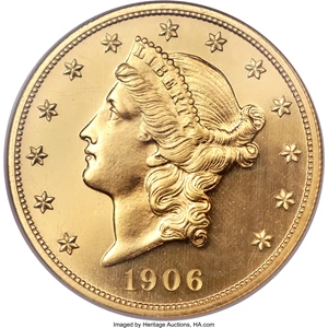image for: 1906 $20 PR66 Cameo NGC. CAC....