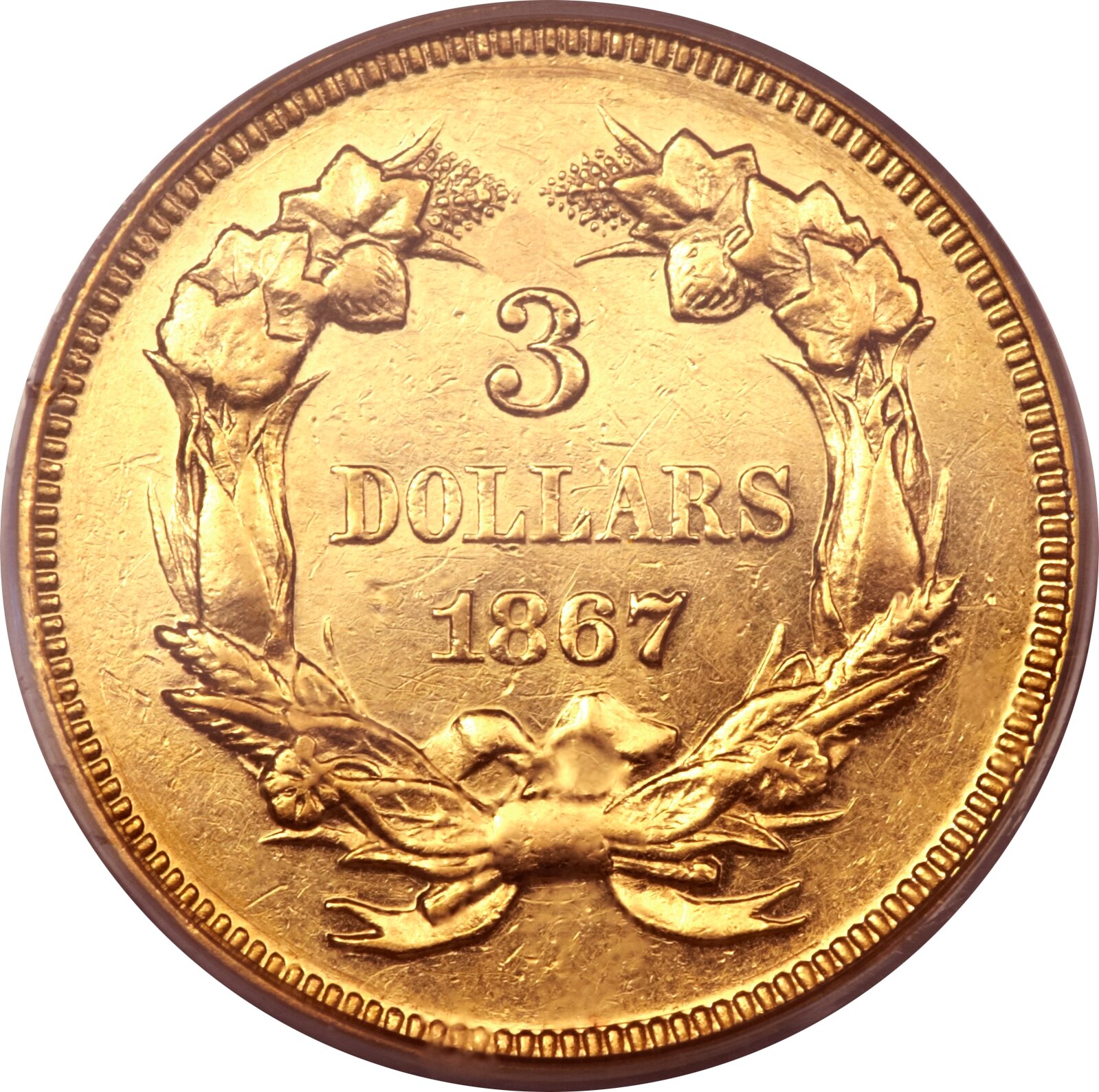 image for: 1867 $3 -- Genuine -- PCGS. Proof....