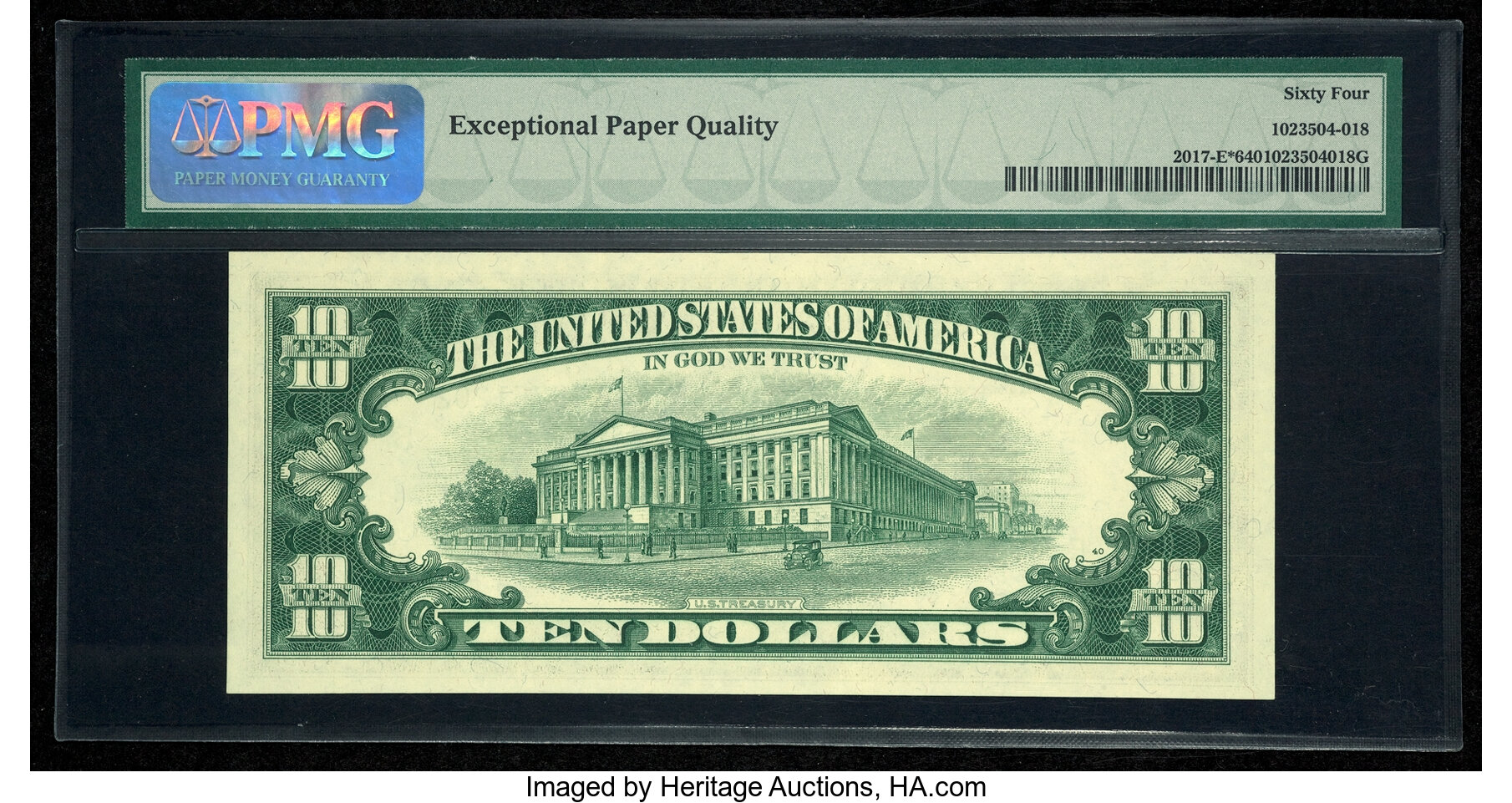 image for: Fr. 2017-E* $10 1963A Federal Reserve Star Note. PMG Choice Uncirculated 64 EPQ....