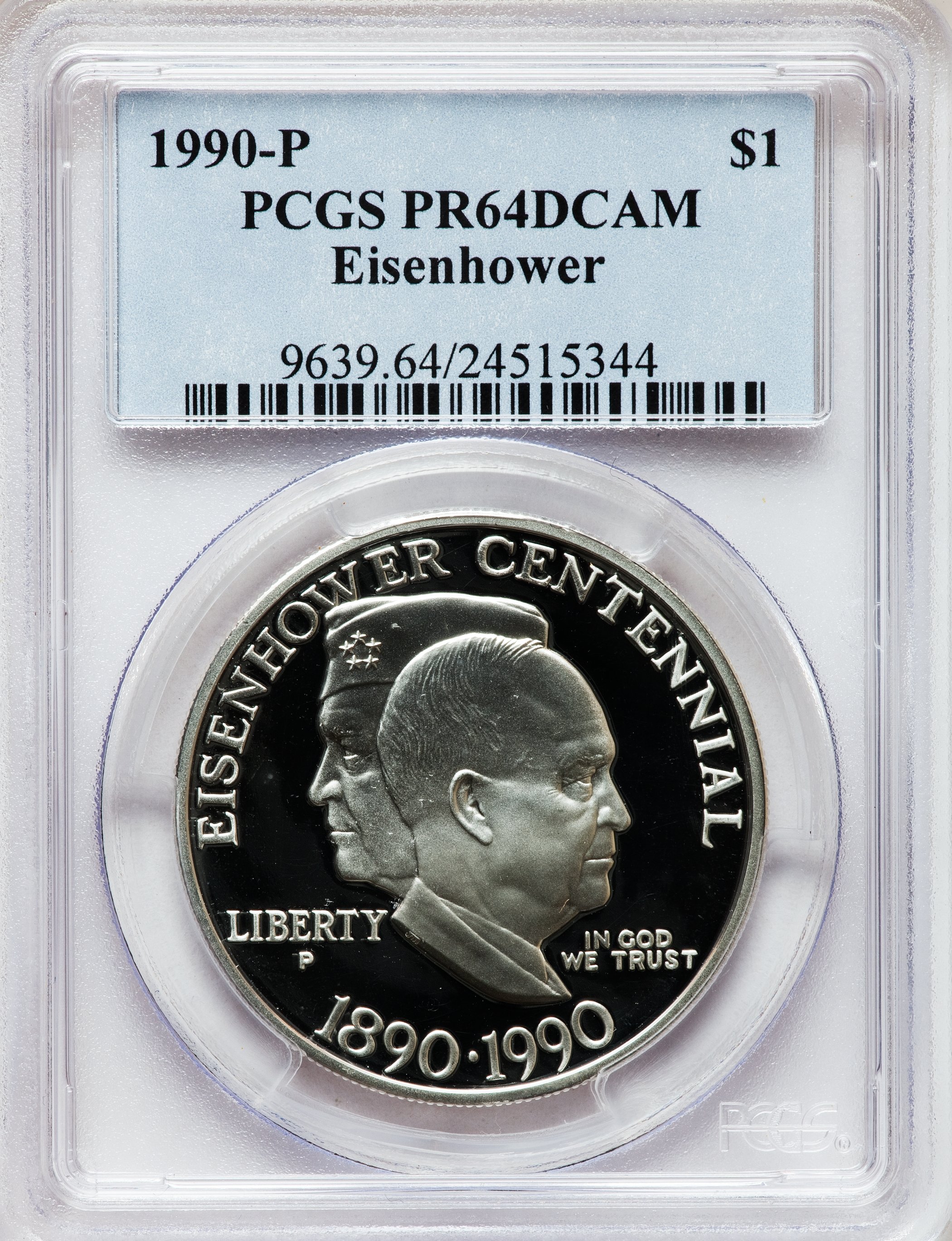 1990 P Eisenhower Centennial Silver dollar PR Values | Greysheet
