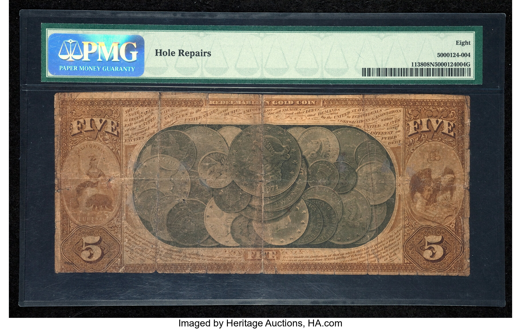 image for: Sacramento, CA - $5 1872 Fr. 1138 The National Gold Bank of D O Mills & Co. Ch. # 2014...