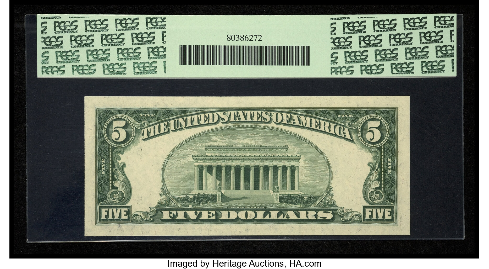 image for: Fr. 1961-E* $5 1950 Wide 1 Federal Reserve Note. PCGS Gem New 65PPQ....