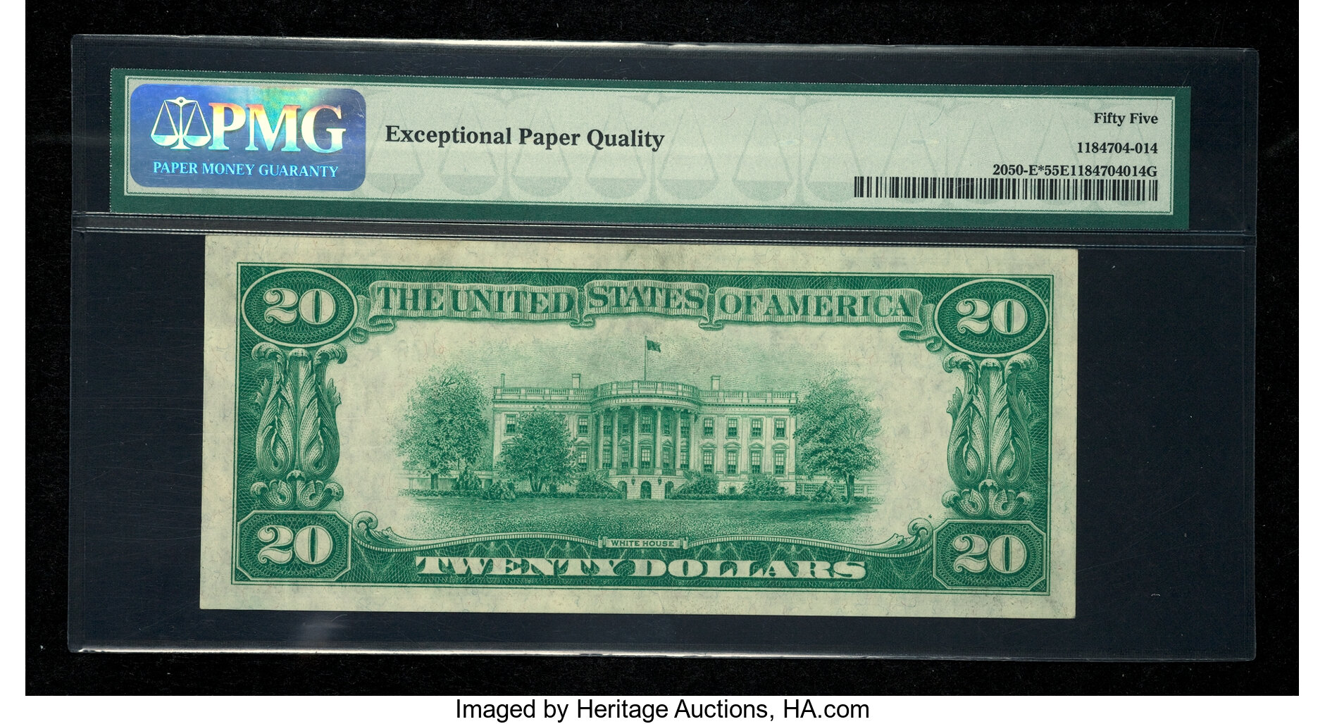 image for: Fr. 2050-E* $20 1928 Federal Reserve Note. PMG About Uncirculated 55 EPQ....