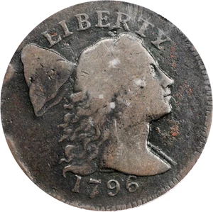 image for: 1796 Liberty Cap Cent. S-89. Rarity-3+. VG-10 (PCGS).