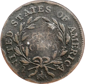 image for: 1796 Liberty Cap Cent. S-89. Rarity-3+. VG-10 (PCGS).