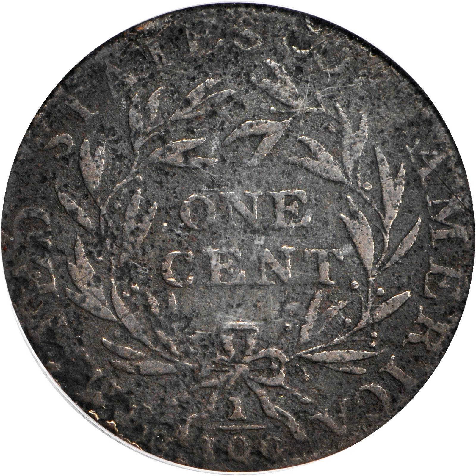 image for: 1795 Liberty Cap Cent. S-80. Rarity-5+. Jefferson Head. Plain Edge. Genuine--Code 97, Environmental Damage (PCGS). Secure Holder.