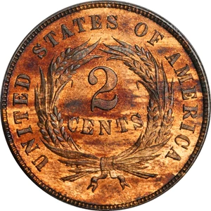 image for: 1864 Two-Cent Piece. FS-401. Small Motto. Proof-65 RB (PCGS). CAC.