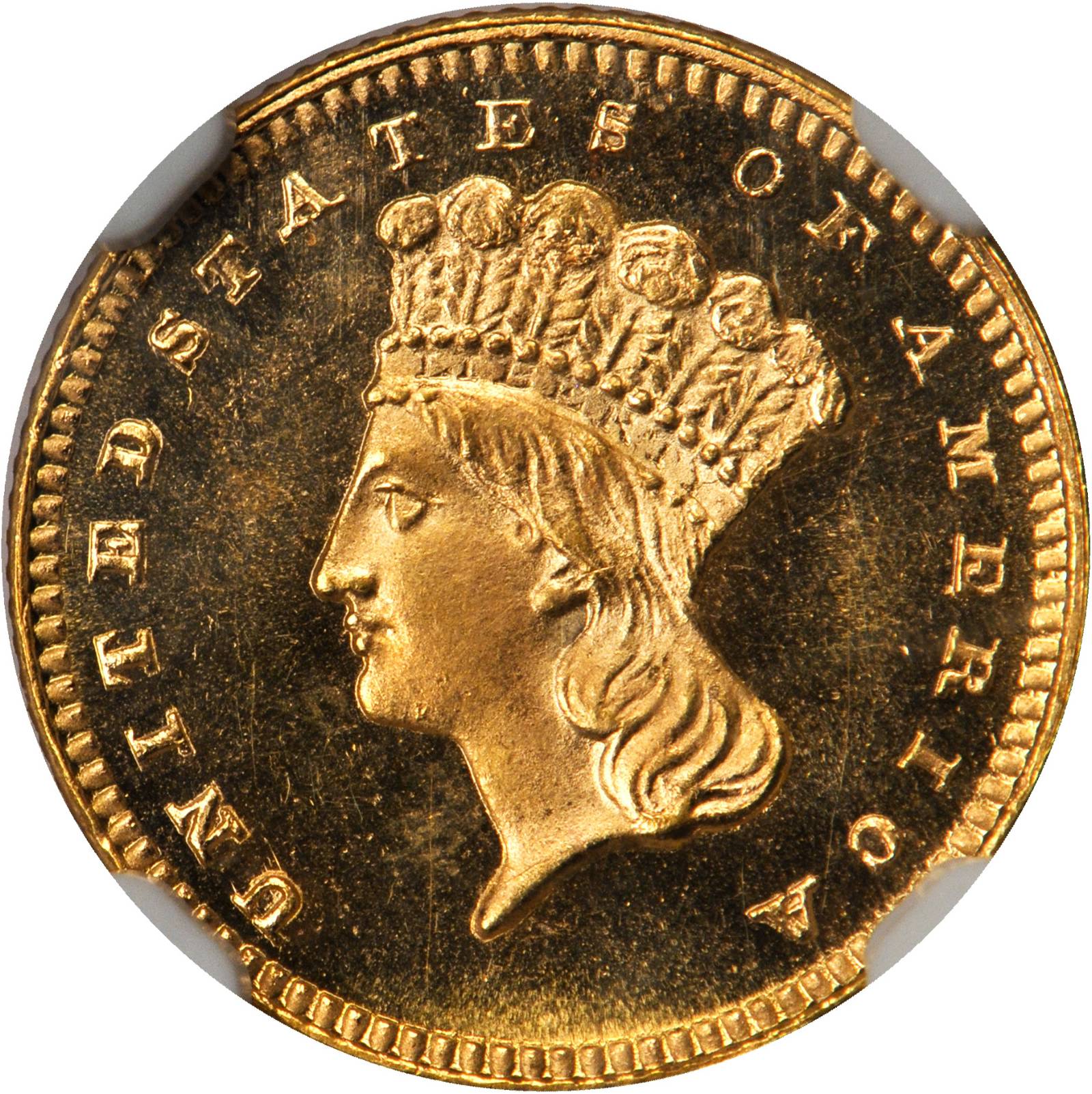 image for: 1877 Gold Dollar. Proof-64 Cameo (NGC).