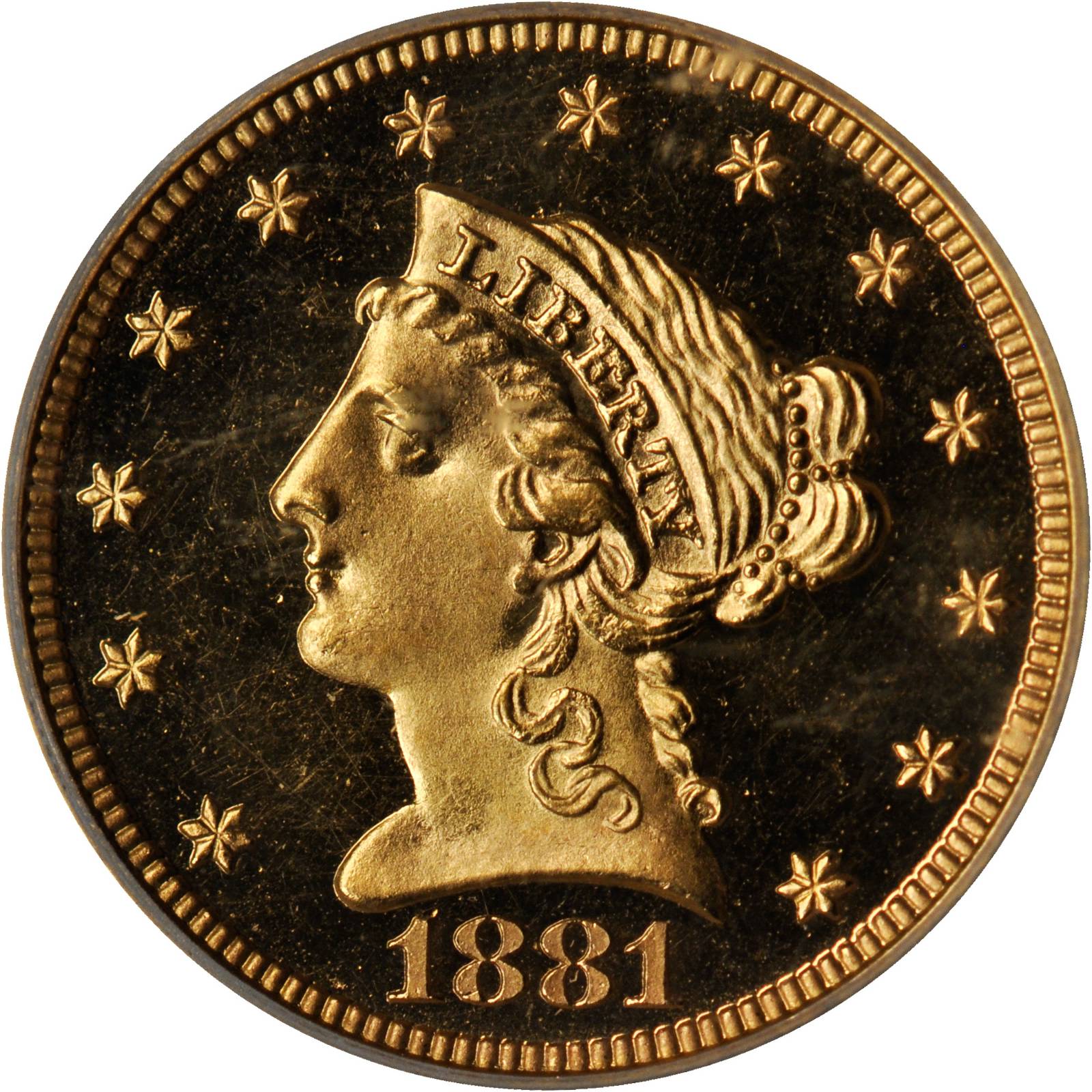 image for: 1881 Liberty Quarter Eagle. Proof-64 Cameo (ICG).