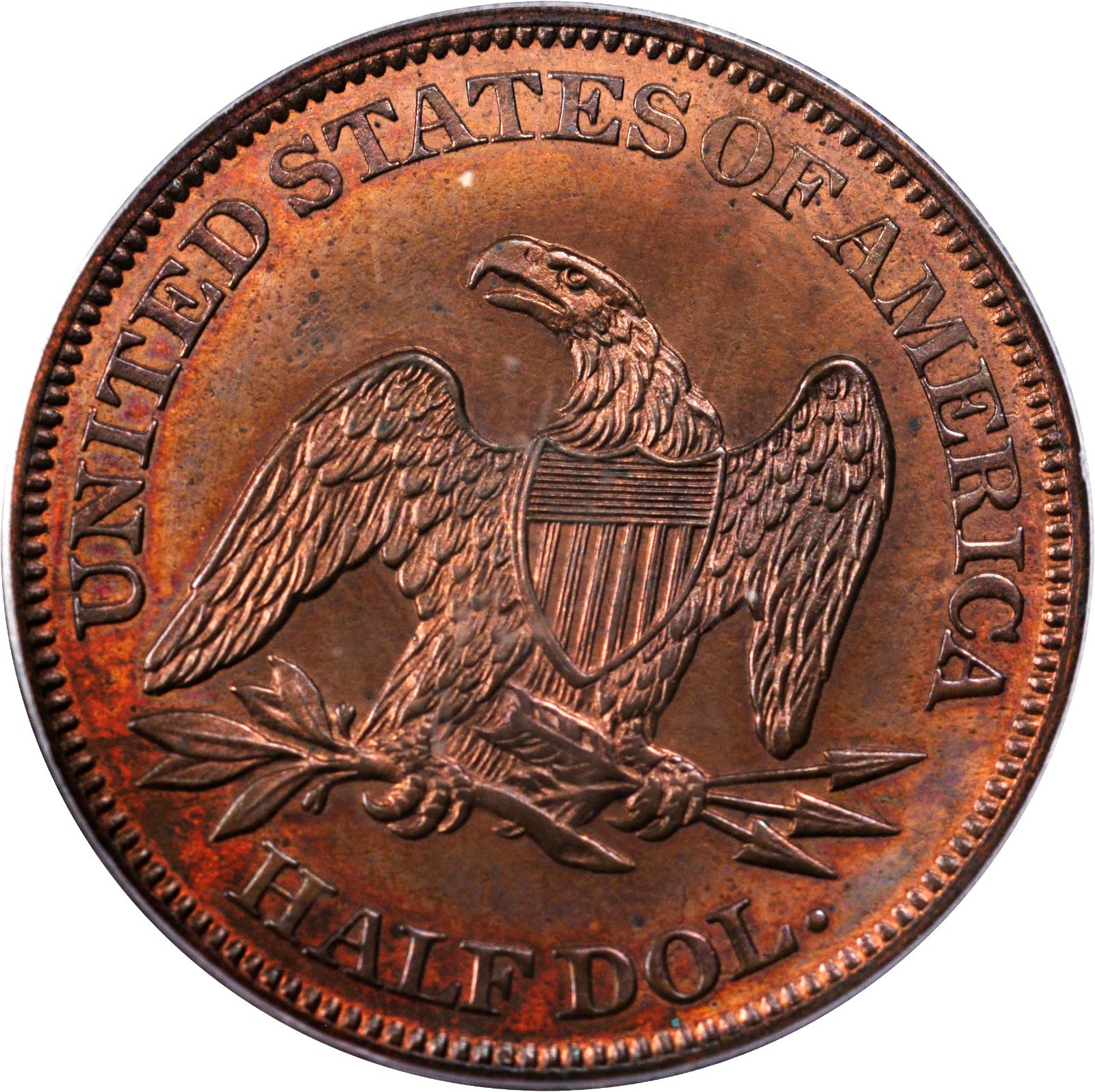 image for: 1859 Pattern Half Dollar. Judd-244, Pollock-300. Rarity-7+. Copper. Reeded Edge. Proof-64 BN (PCGS). CAC.
