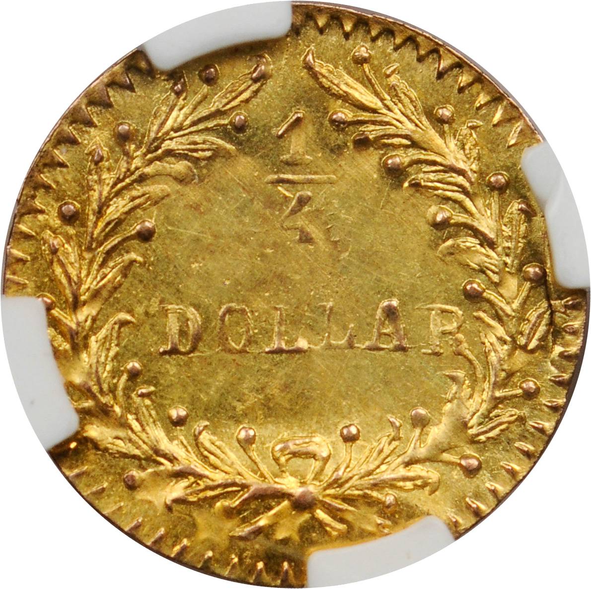 image for: 1874 Round 25 Cents. BG-888. Rarity-5-. Indian Head. Unc Details--Damaged (NGC).