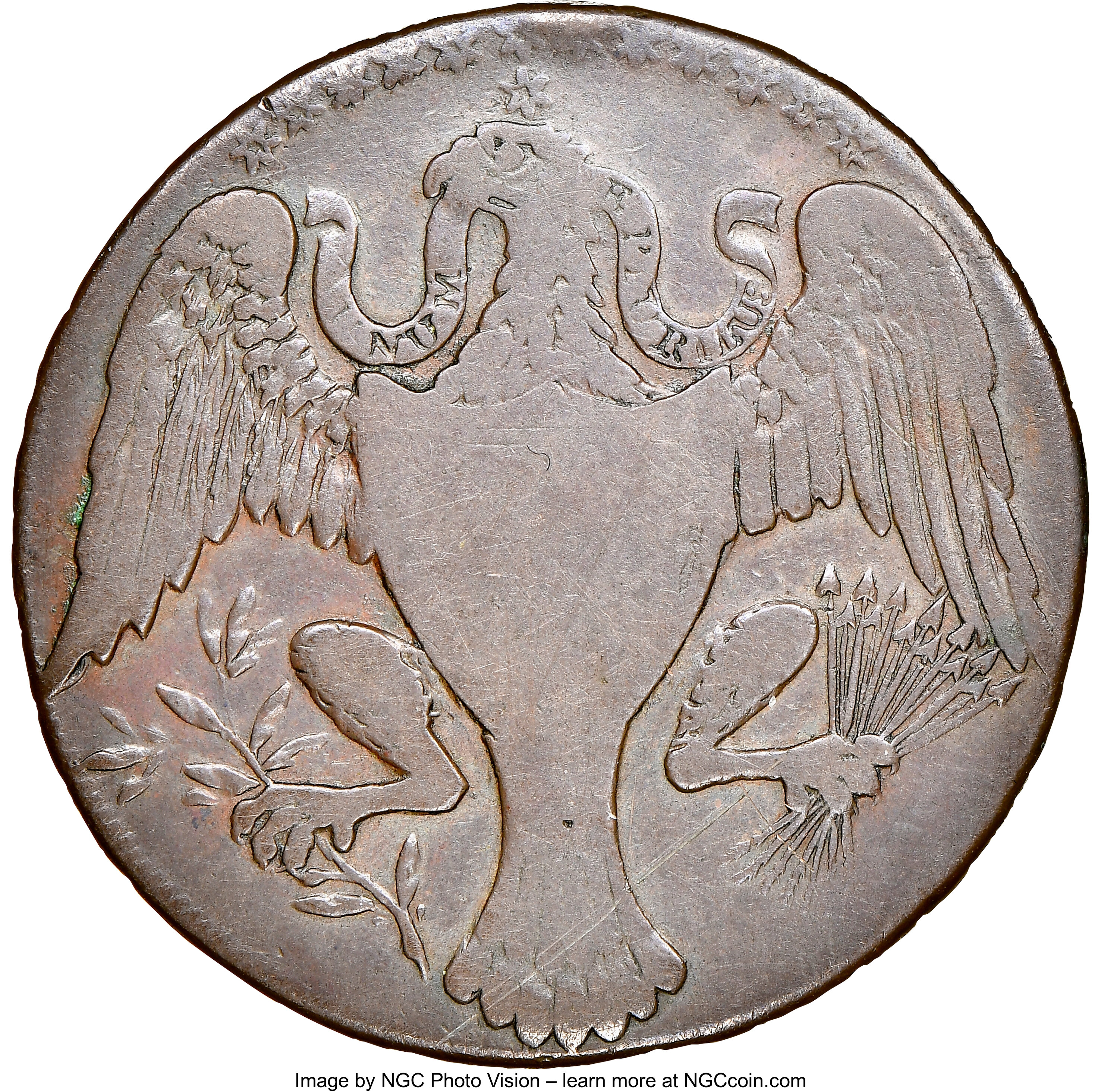 image for: 1792 Washington President Cent, Eagle and Stars Reverse, Lettered Edge, Fine 12 NGC. Baker-21, W-10670, Musante GW-31C, R.7....
