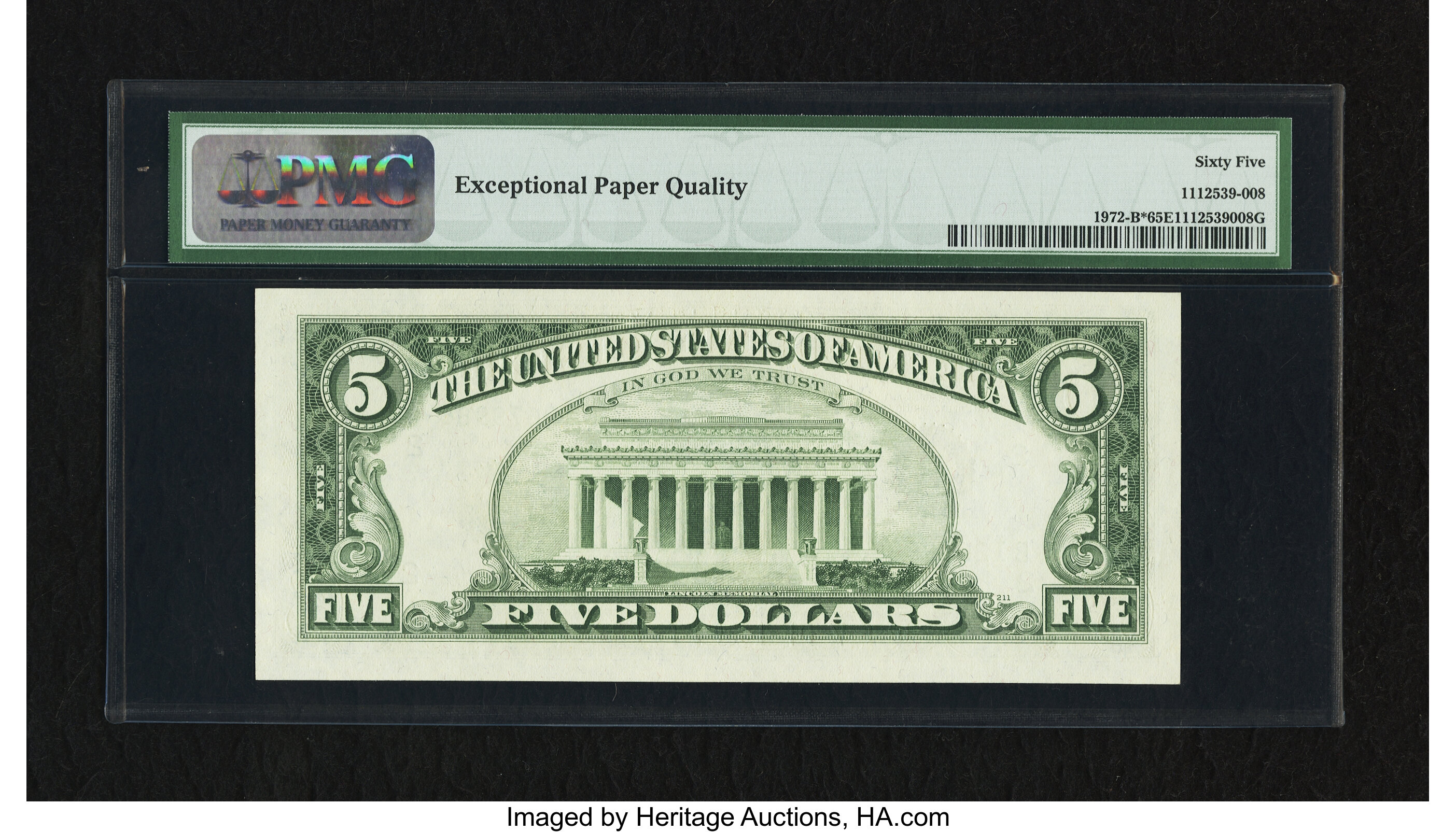 image for: Fr. 1972-B* $5 1969C Federal Reserve Star Note. PMG Gem Uncirculated 65 EPQ....