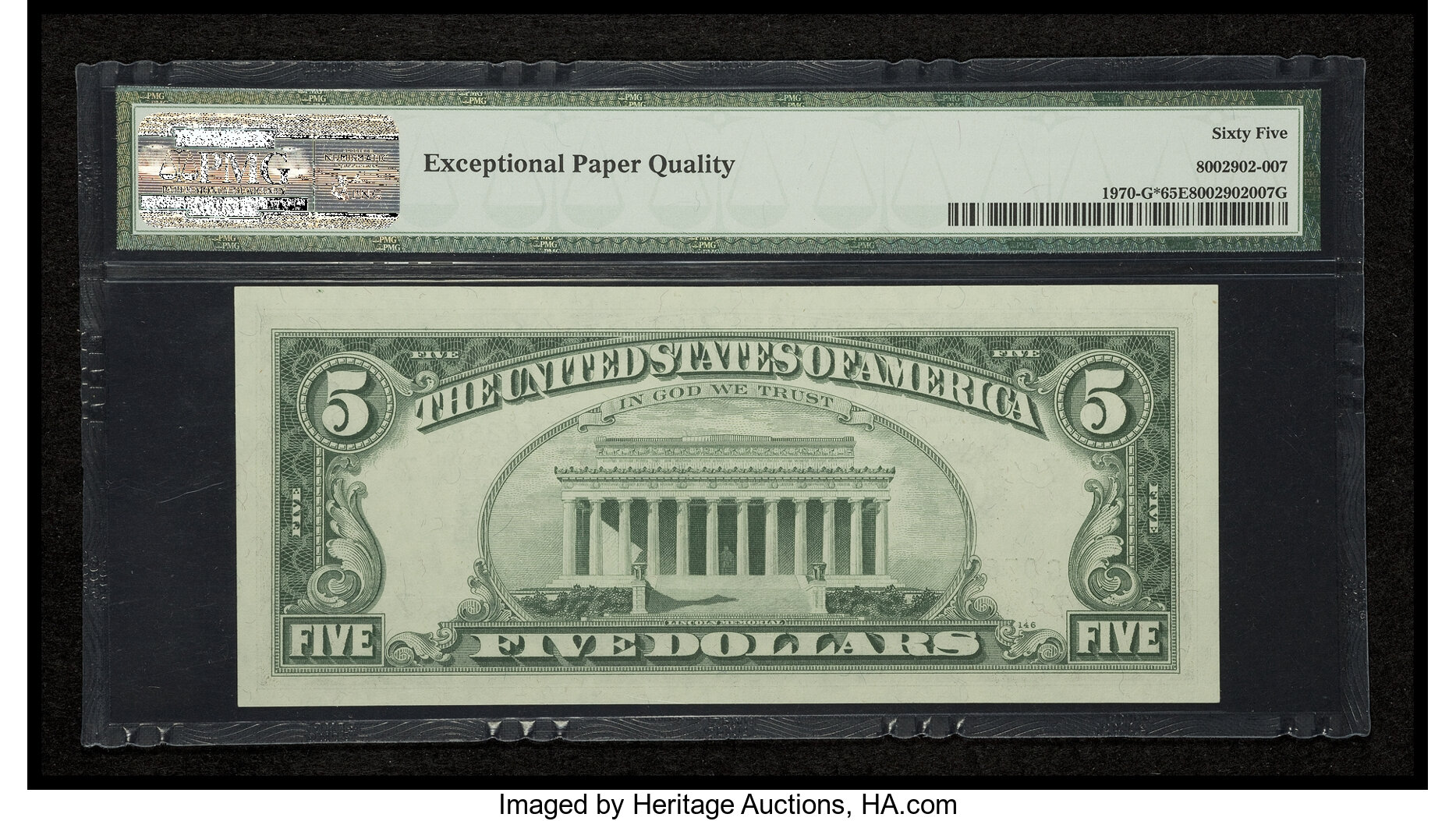 image for: Fr. 1970-G* $5 1969A Federal Reserve Star Note. PMG Gem Uncirculated 65 EPQ....