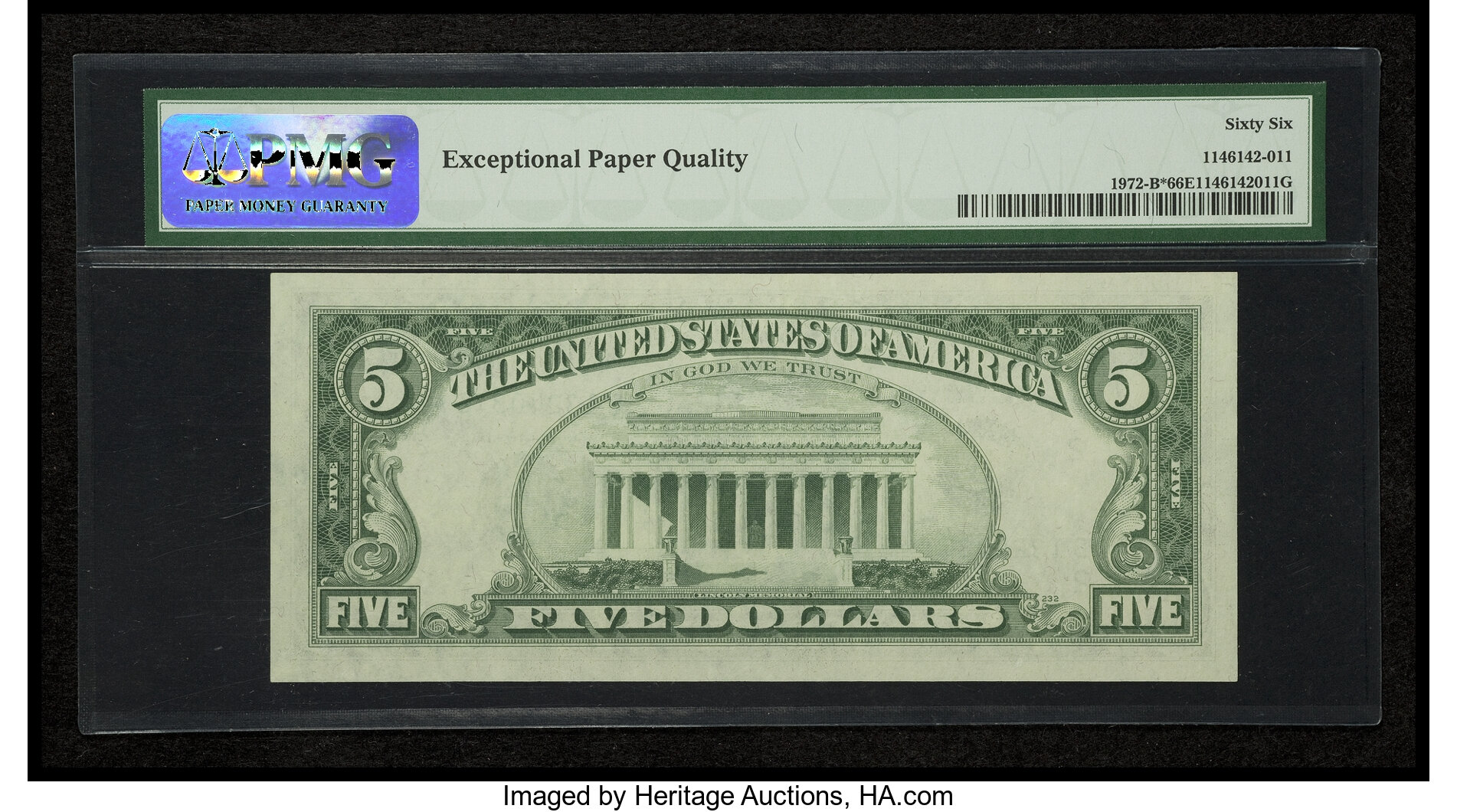 image for: Fr. 1972-B* $5 1969C Federal Reserve Star Note. PMG Gem Uncirculated 66 EPQ....