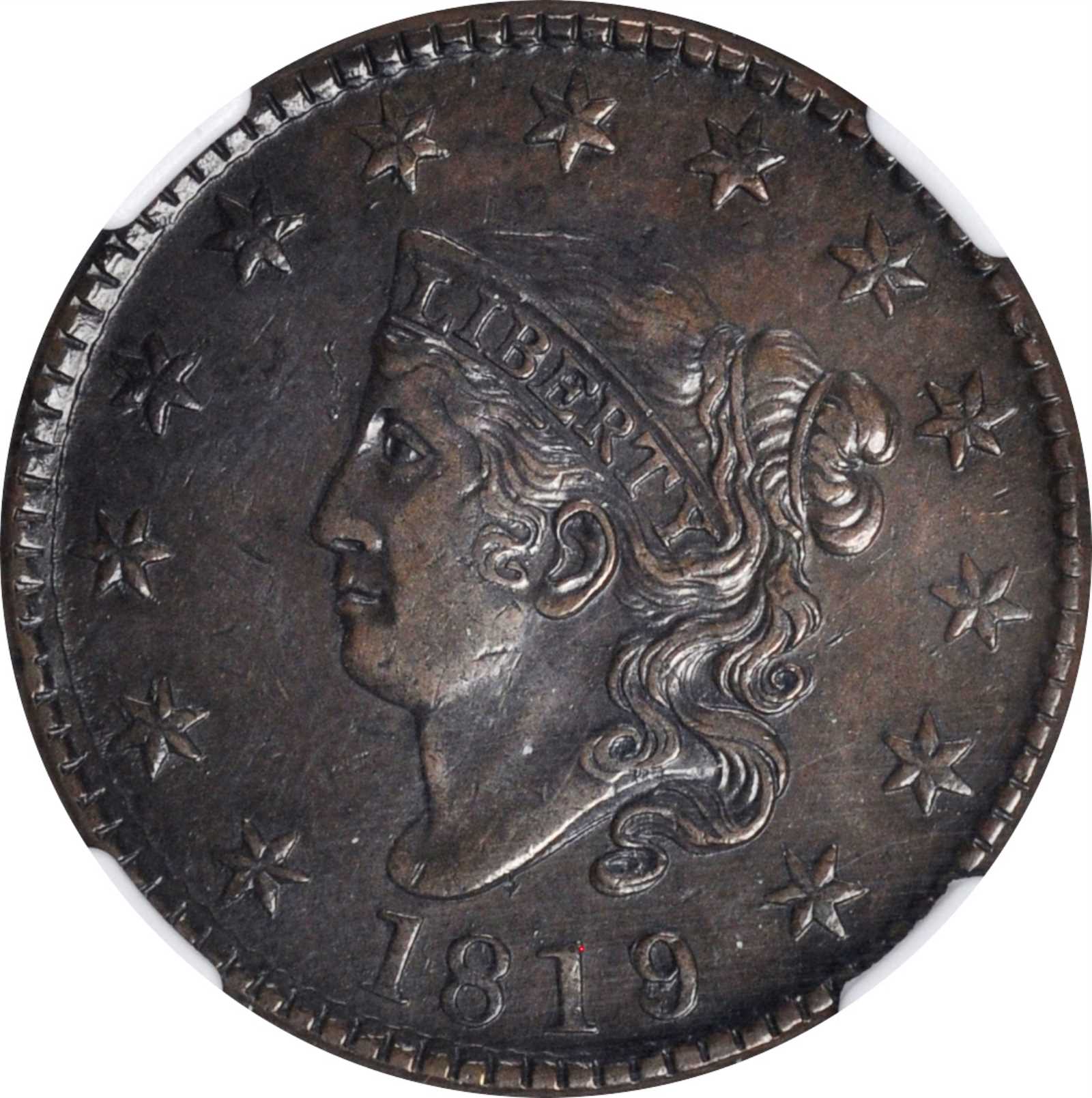 image for: 1819/8 Matron Head Cent. N-1. Rarity-1. EF-45 BN (NGC).