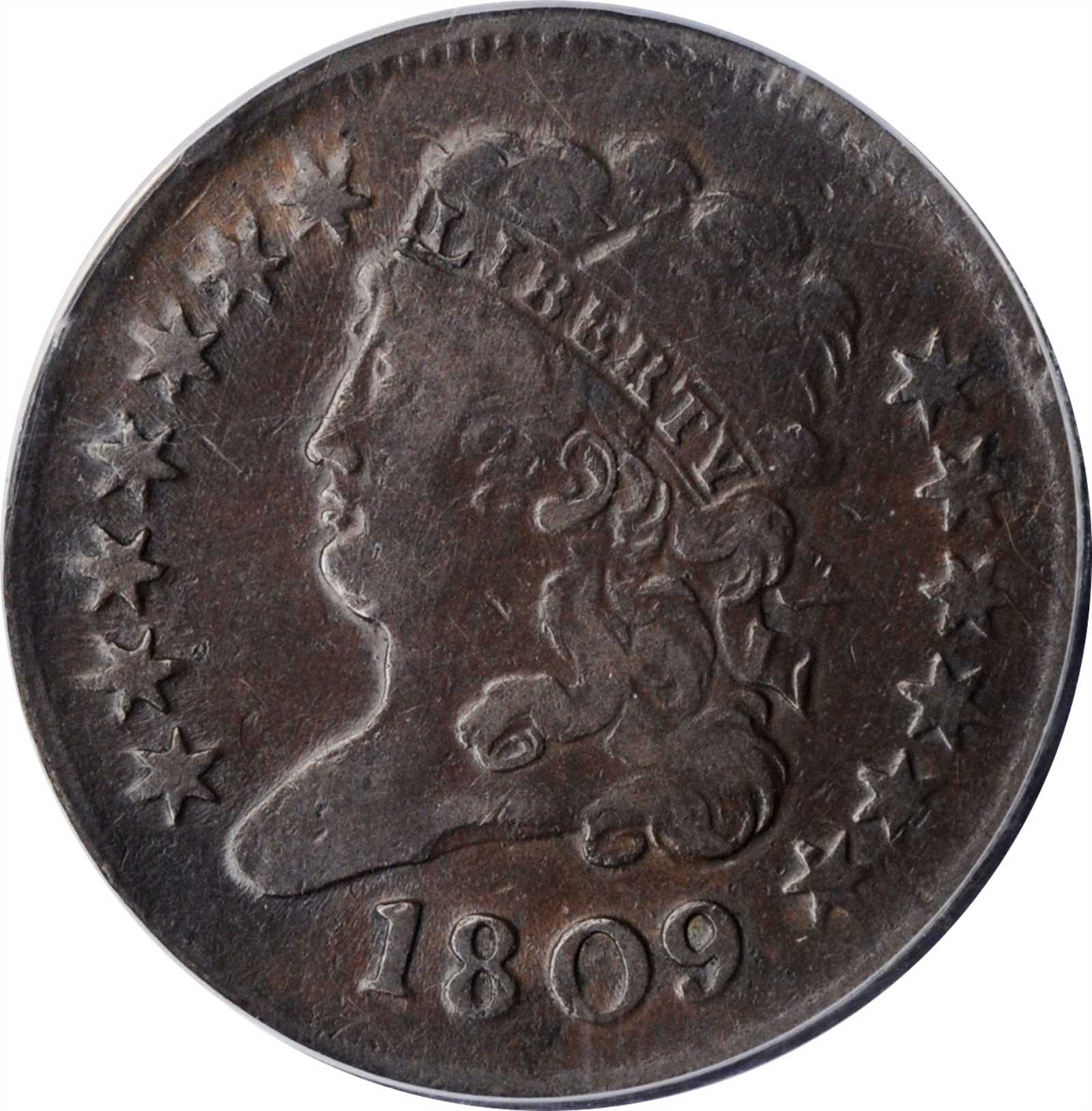 image for: 1809 Classic Head Half Cent. C-3. Rarity-1. VF-25 (ANACS).