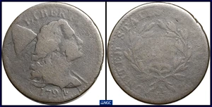 image for: 1794 Liberty Cap Cent. S-46. Rarity-3. Breen Die State V. Head of 1794. Good-6 BN (NGC).