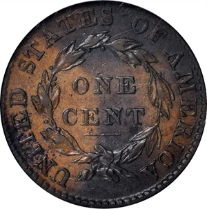 image for: 1822 Matron Head Cent. N-1. Rarity-3. AU-53 BN (NGC).