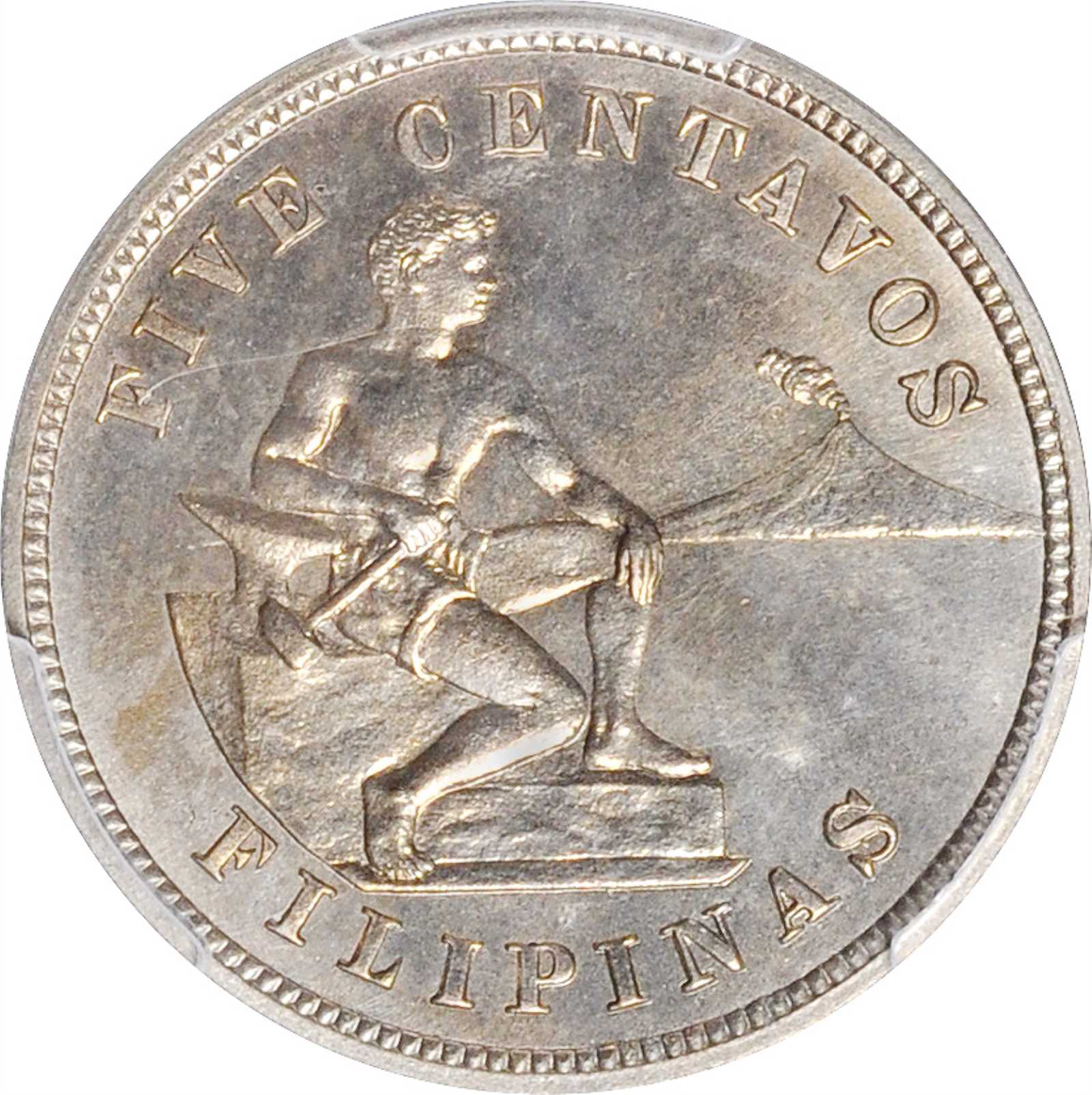 image for: 1908 Five Centavos. Proof-64 (PCGS).