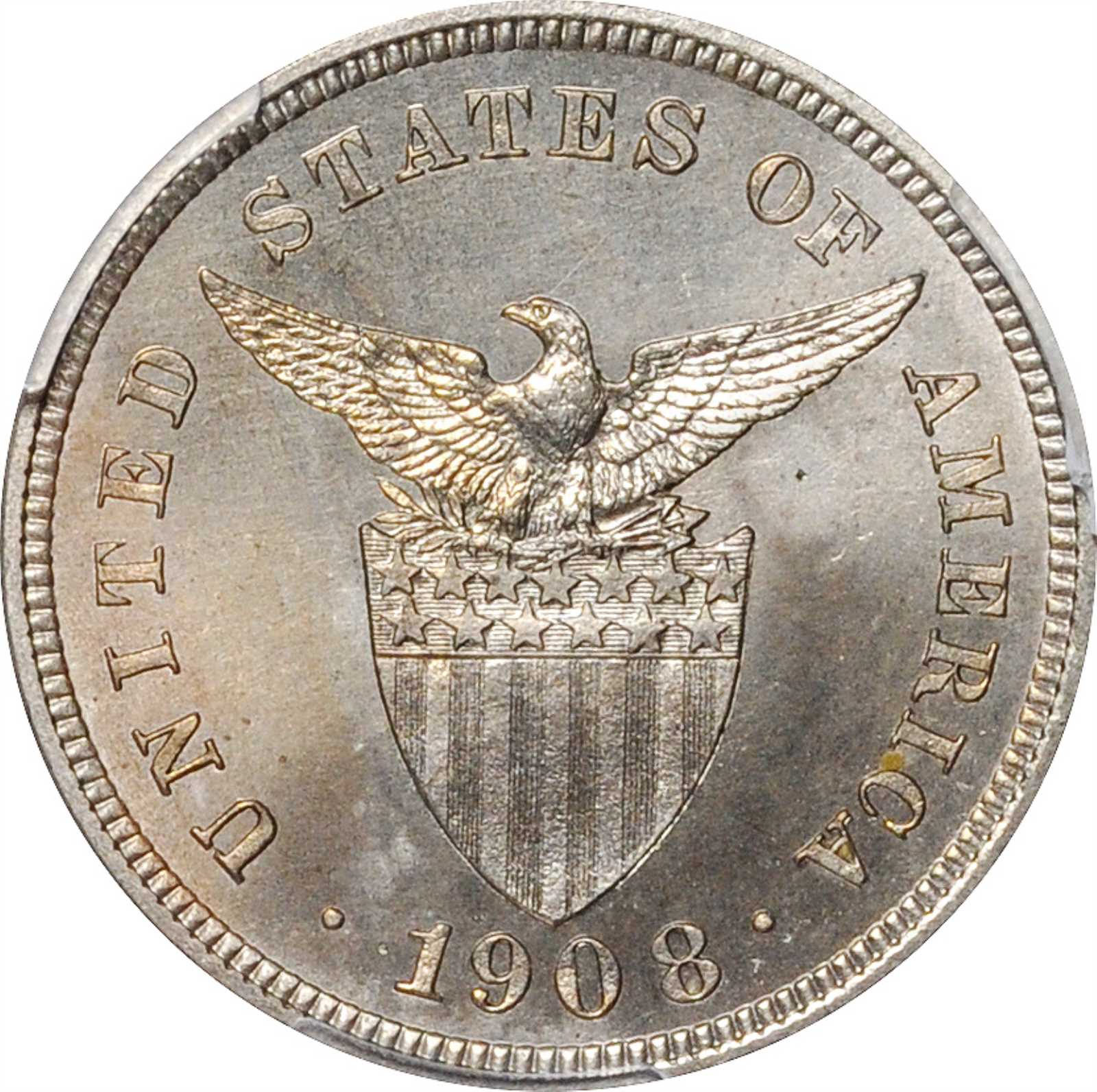 image for: 1908 Five Centavos. Proof-64 (PCGS).