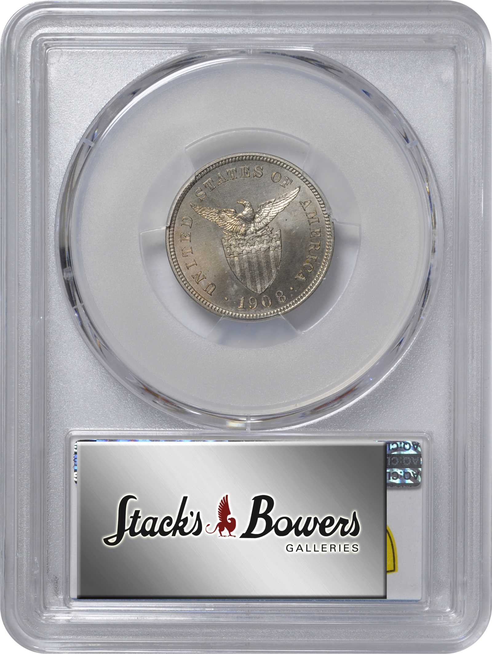 image for: 1908 Five Centavos. Proof-64 (PCGS).