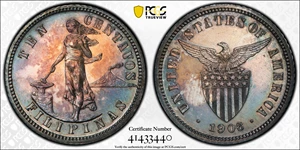 image for: 1903 Ten Centavos. Proof-62 (PCGS).