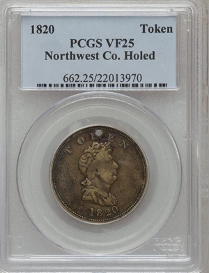 image for: 1820 TOKEN North West Token VF25 PCGS. Breen-1083, W-9250....