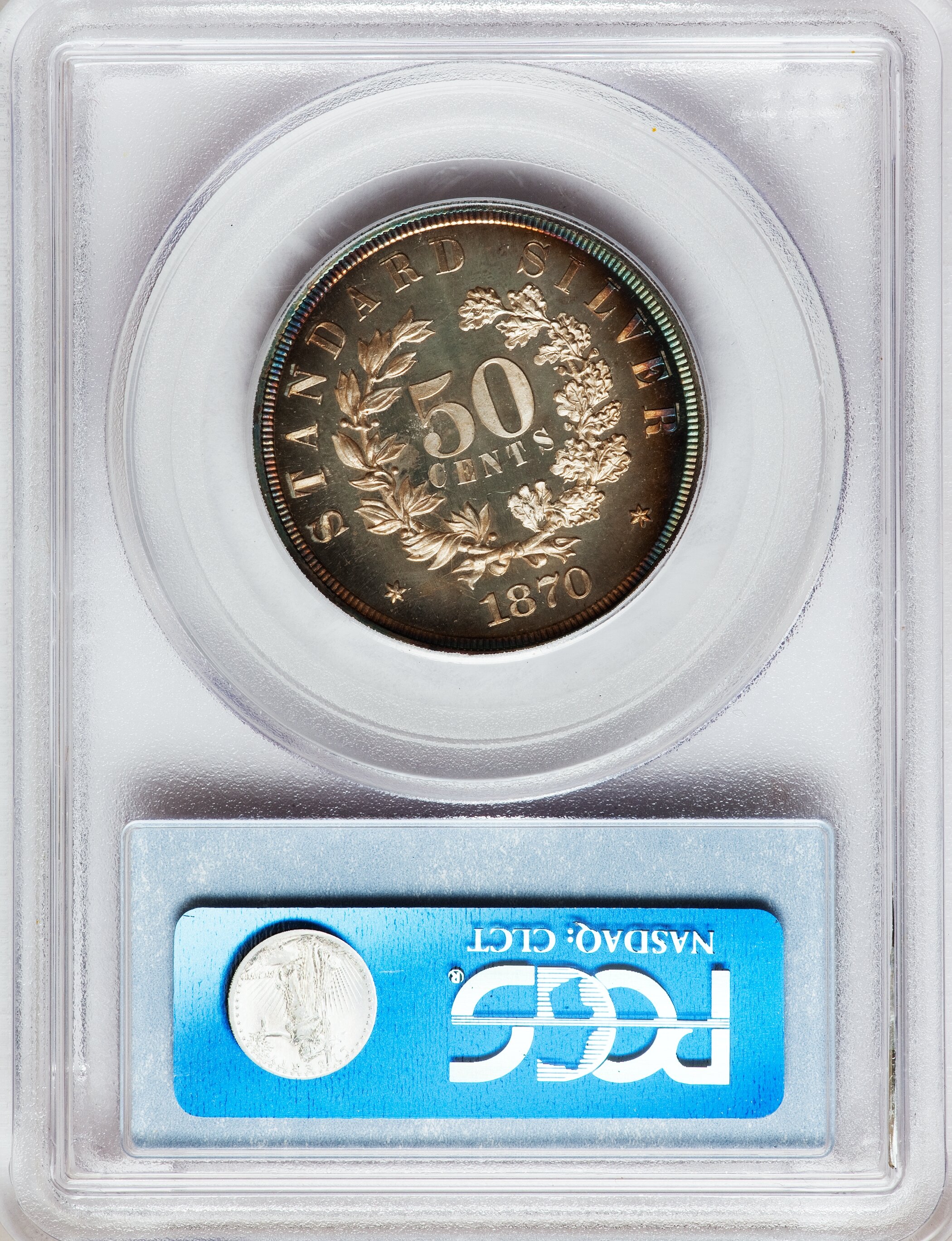 image for: 1870 50C Standard Silver Half, Judd-988, Pollock-1117, High R.7 PR66 Cameo PCGS. CAC....