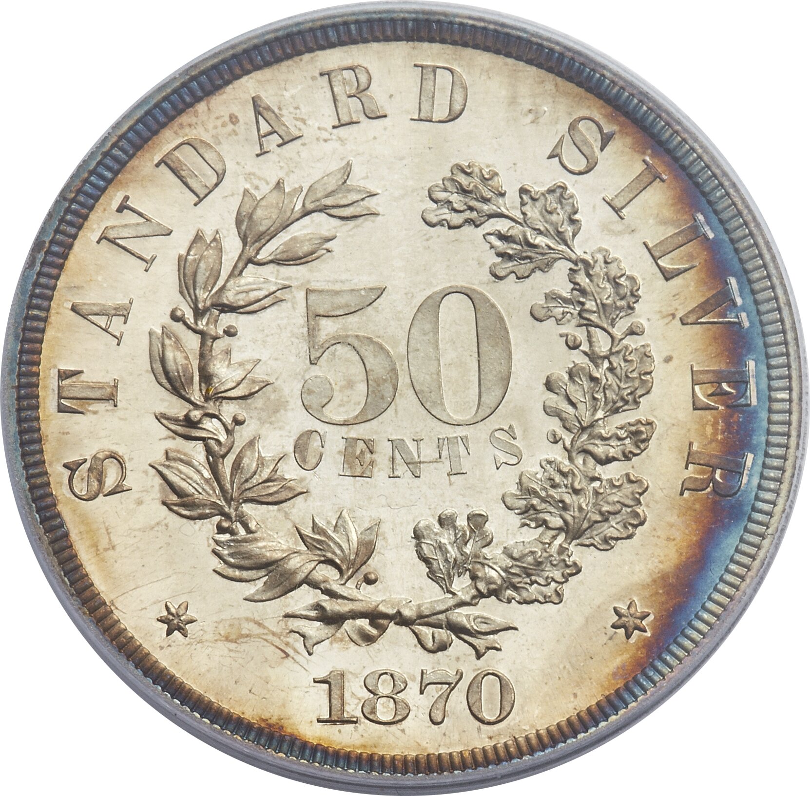 image for: 1870 50C Standard Silver Half, Judd-988, Pollock-1117, High R.7 PR66 Cameo PCGS. CAC....