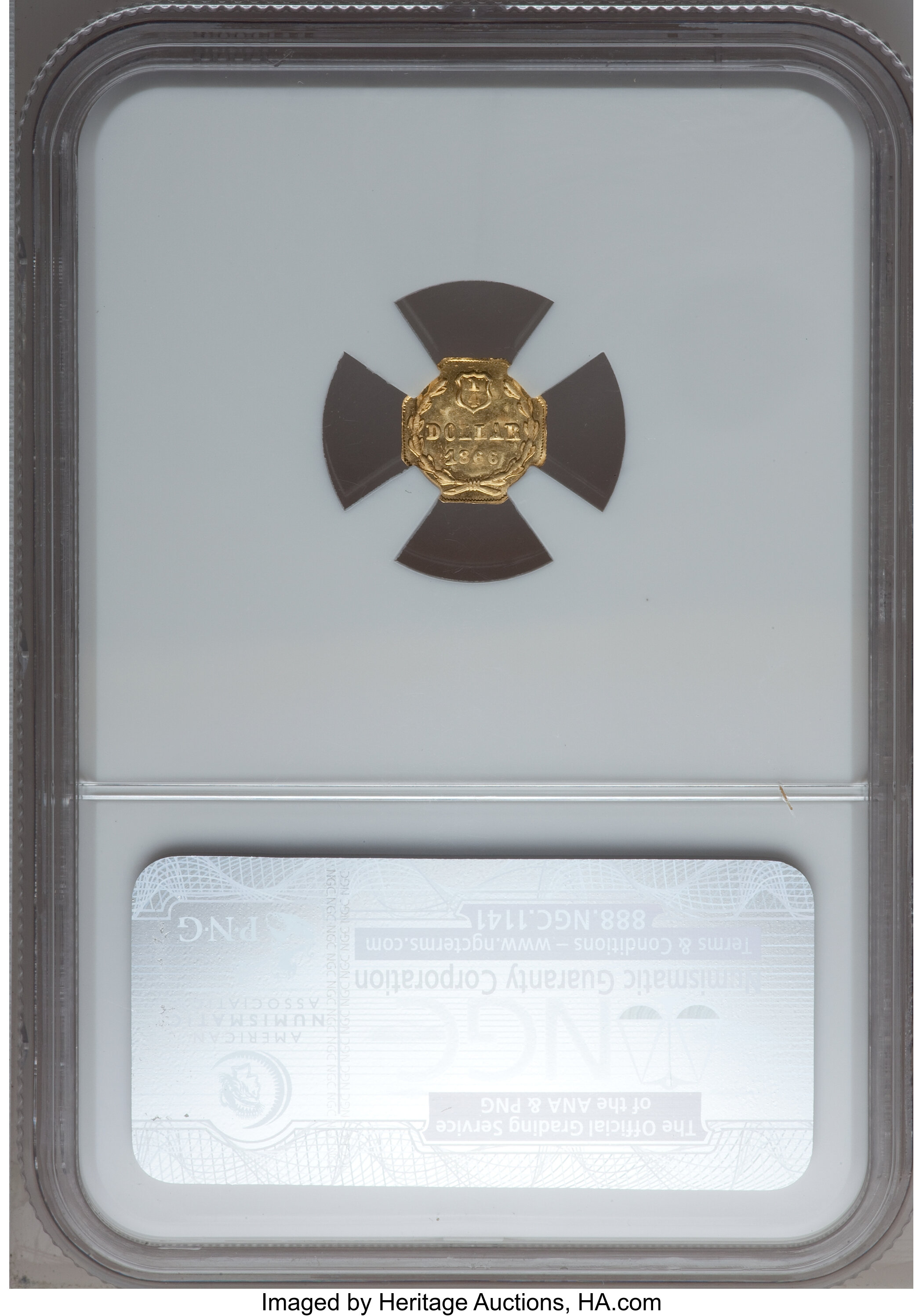 image for: 1866 25C Liberty Octagonal 25 Cents, BG-737, R.5, MS63 NGC. NGC Census: (0/0). PCGS Population (10/2).   (#10564)...