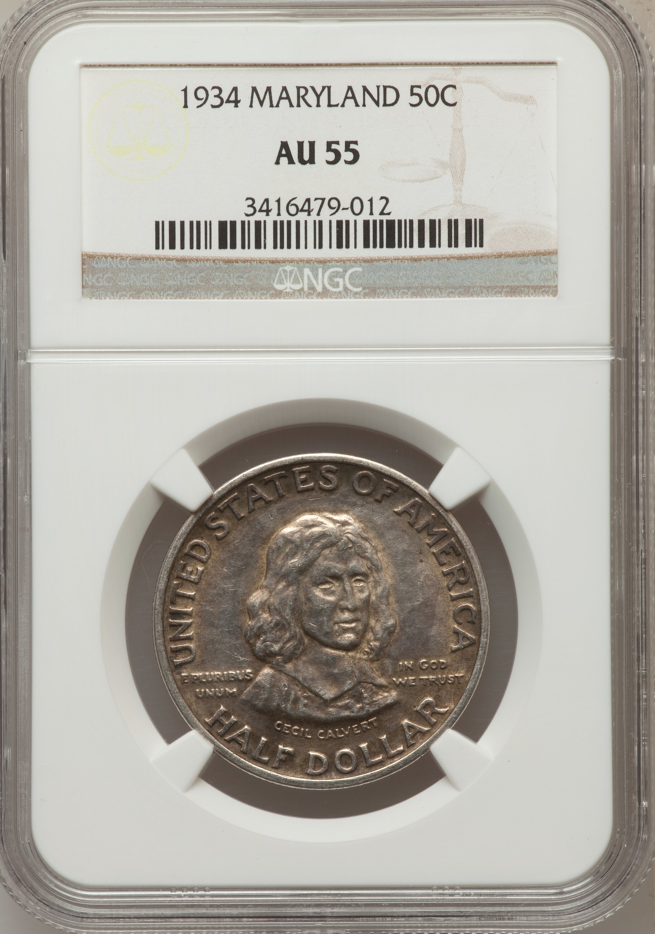 1934 50c Maryland AU55 thumbnail 3