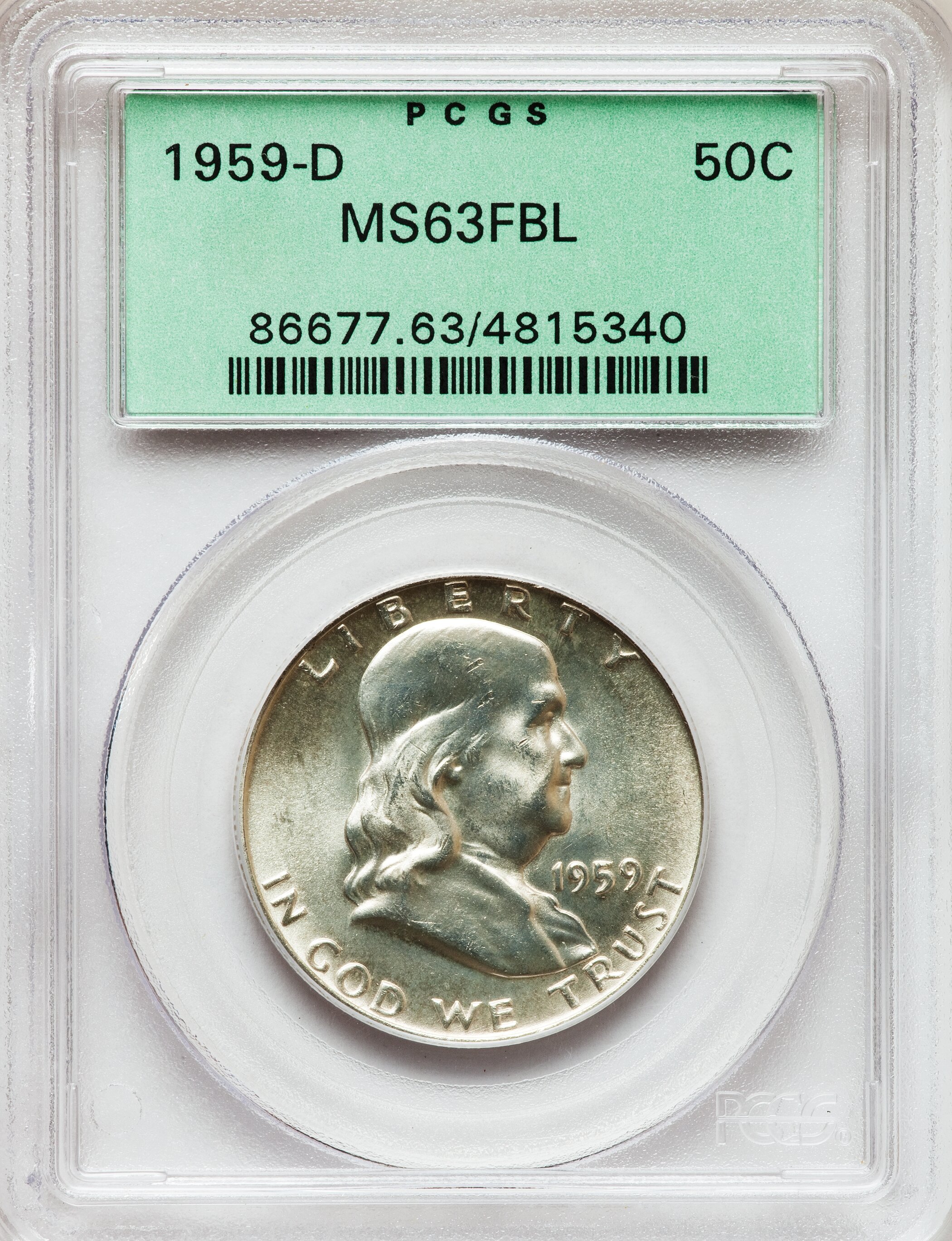 1959-D 50C MS63 Full Bell Lines PCGS. PCGS Population (126/5222). NGC Census: (79/1188). Numismedia Wsl. Price for problem...
