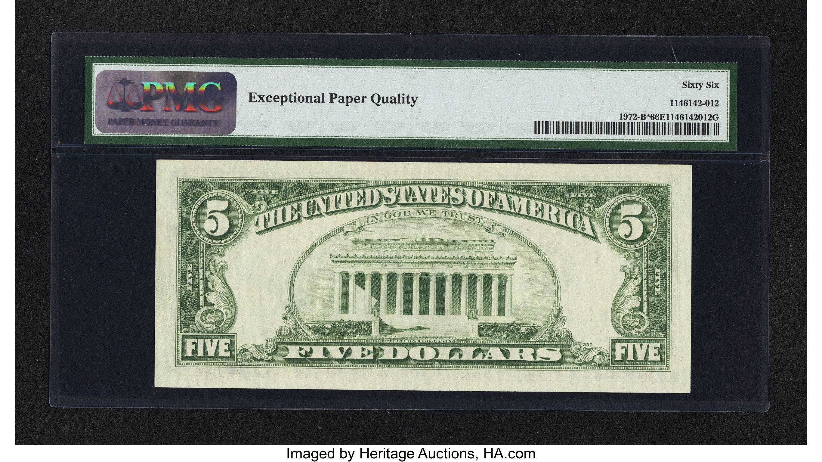 image for: Fr. 1972-B* $5 1969C Federal Reserve Star Note. PMG Gem Uncirculated 66 EPQ....
