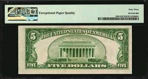 image for: Fr. 1959-DW*. 1934C $5 Federal Reserve Star Note. Wide. Cleveland. PMG Choice Uncirculated 63 EPQ.