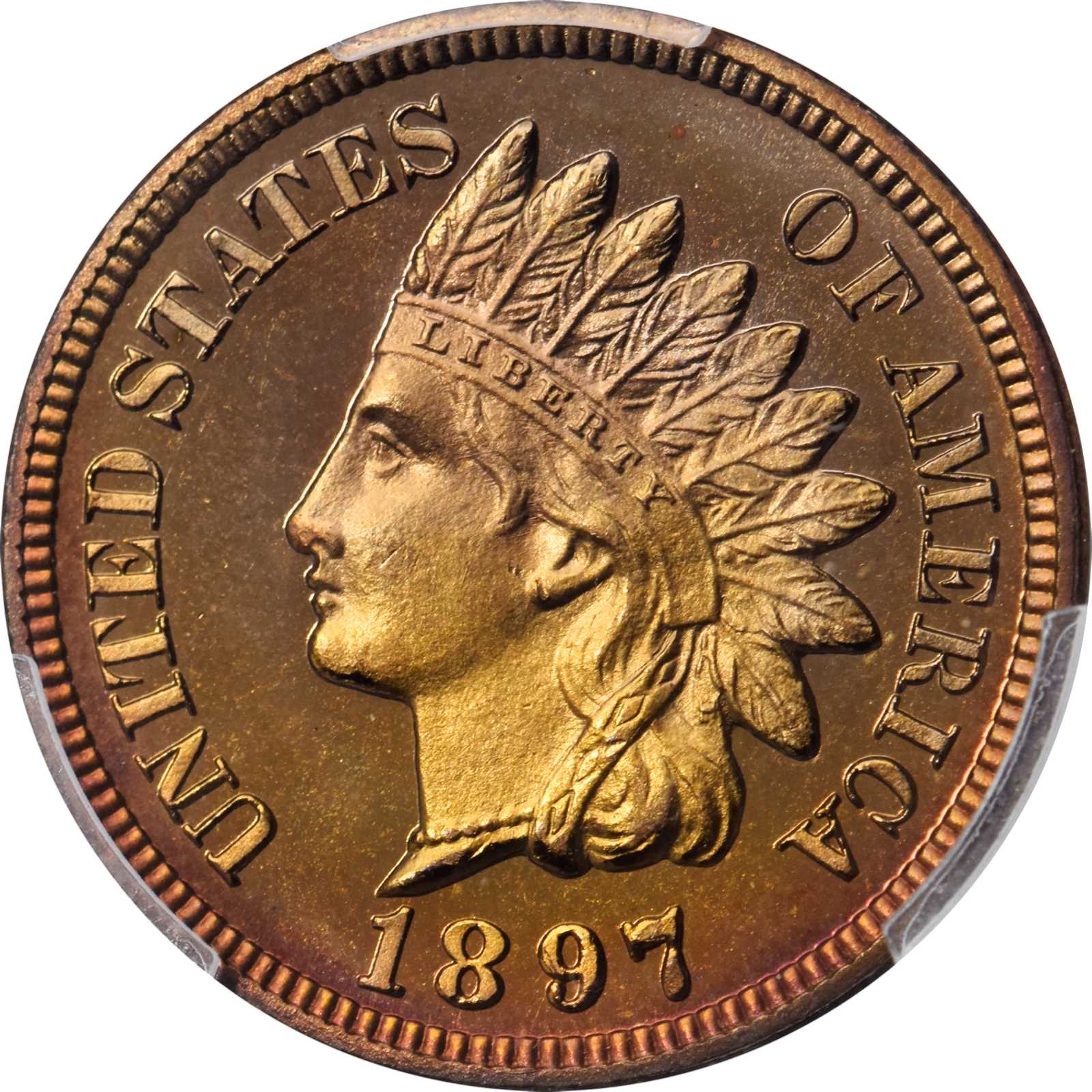 image for: 1897 Indian Cent. Proof-67+ Deep Cameo (PCGS). CAC.